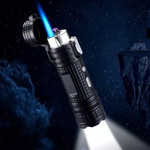 Alloy 4 In 1 Lighter With Flashlight Dual Electric Arc Jet Fire 29