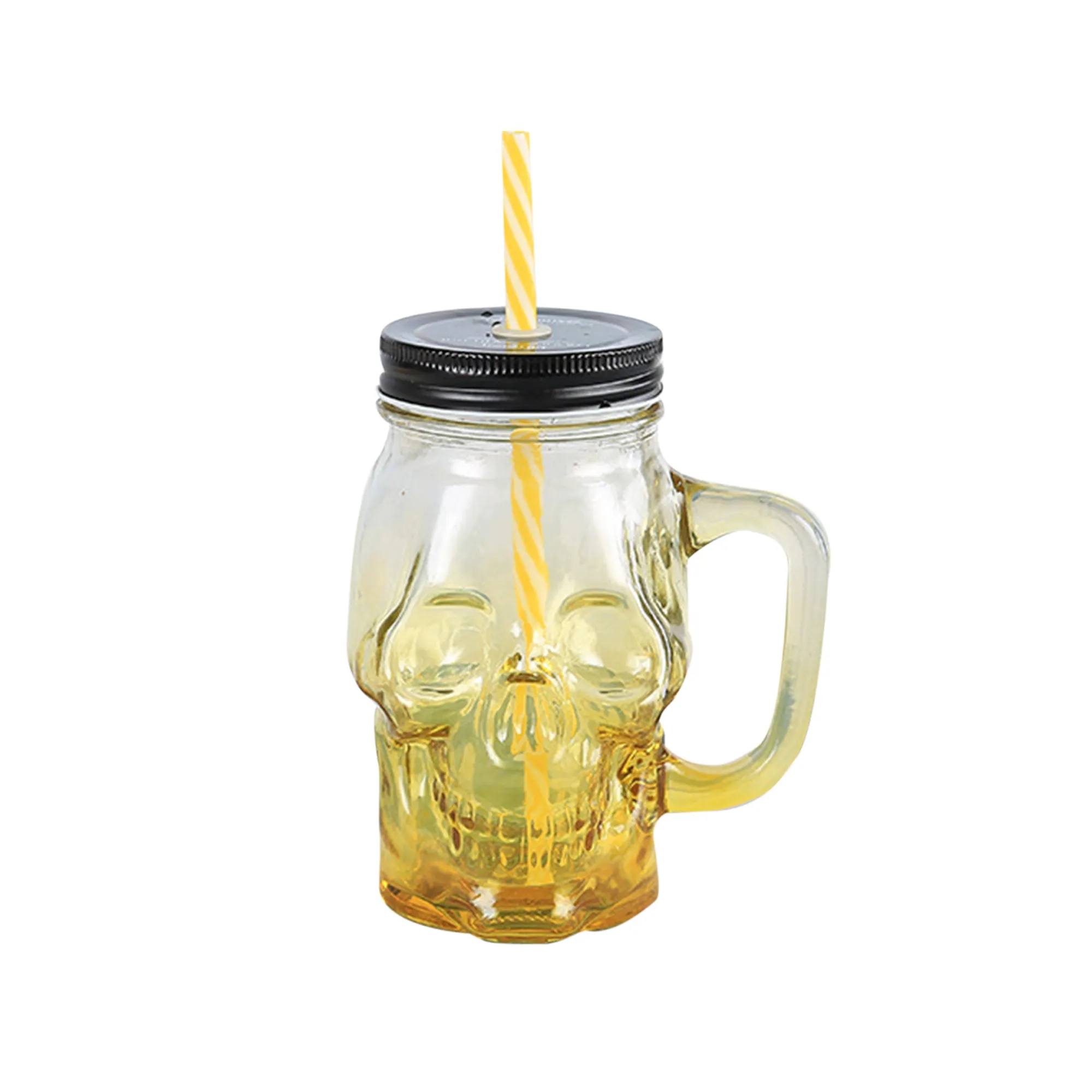 Creative glass cup with lid and straw 17OZ 2