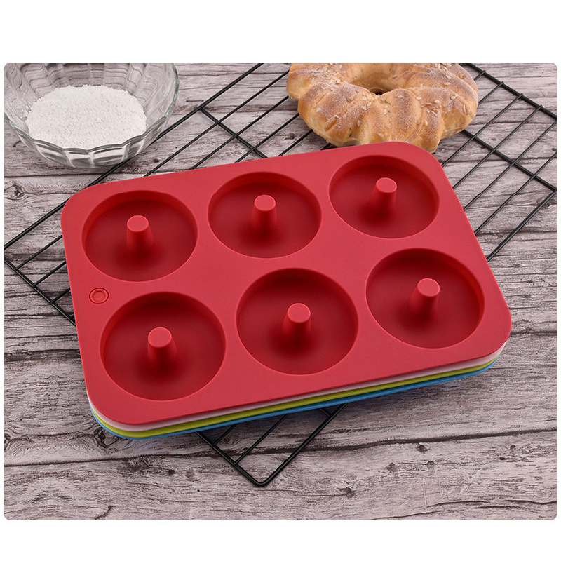 Non-Stick Silicone Donut Mold for 6 Donuts 2.95 Inch 15