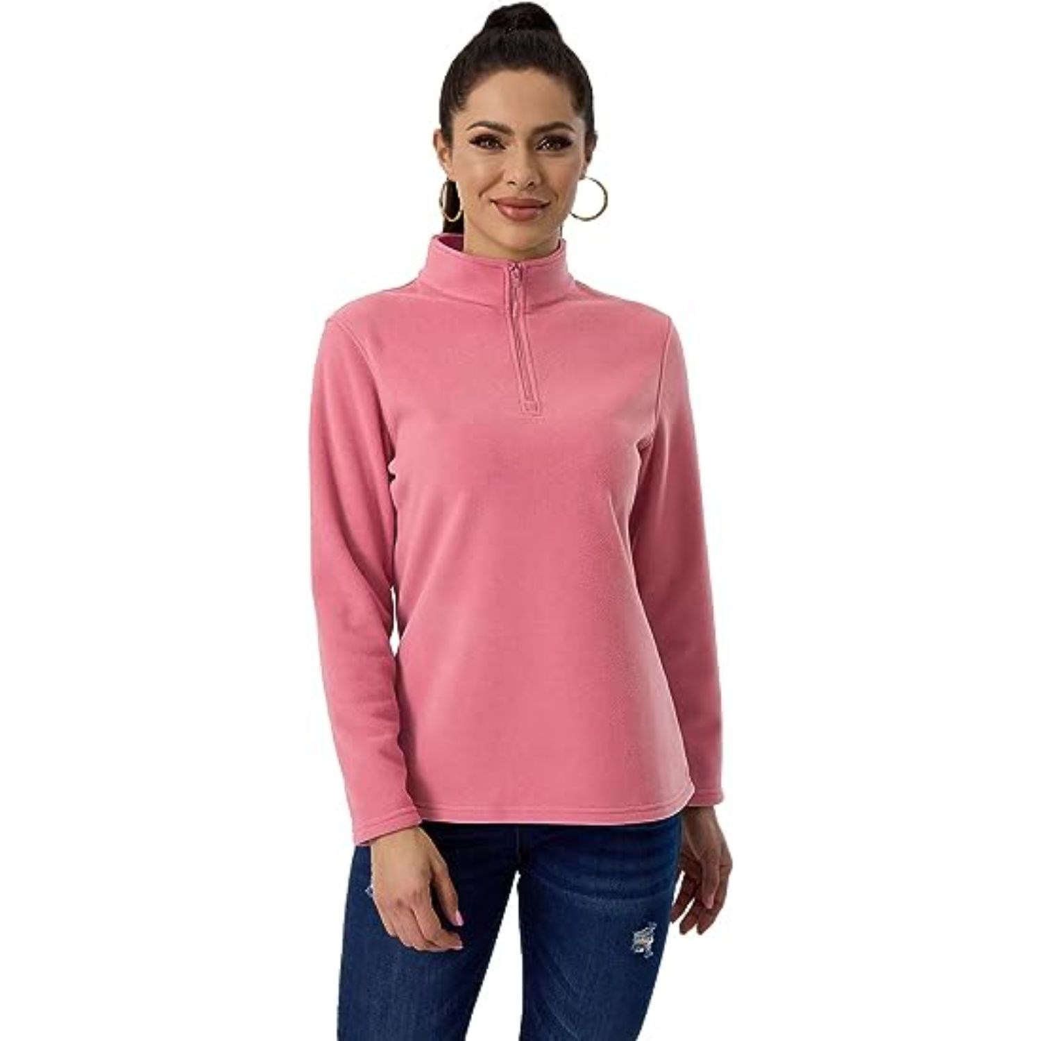 REPREVE® - Women's rPET 1/4 Zipper Fleece Pullover w/ Wrinkle Resistance 3