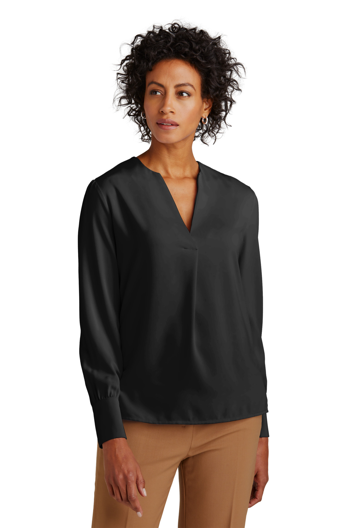 Brooks Brothers Women's Open-Neck Satin Blouse BB18009 12