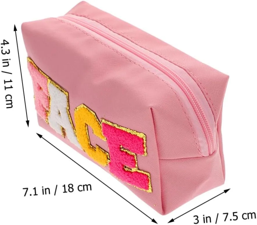 Waterproof Nylon Embroidered Letter Makeup Bag 4