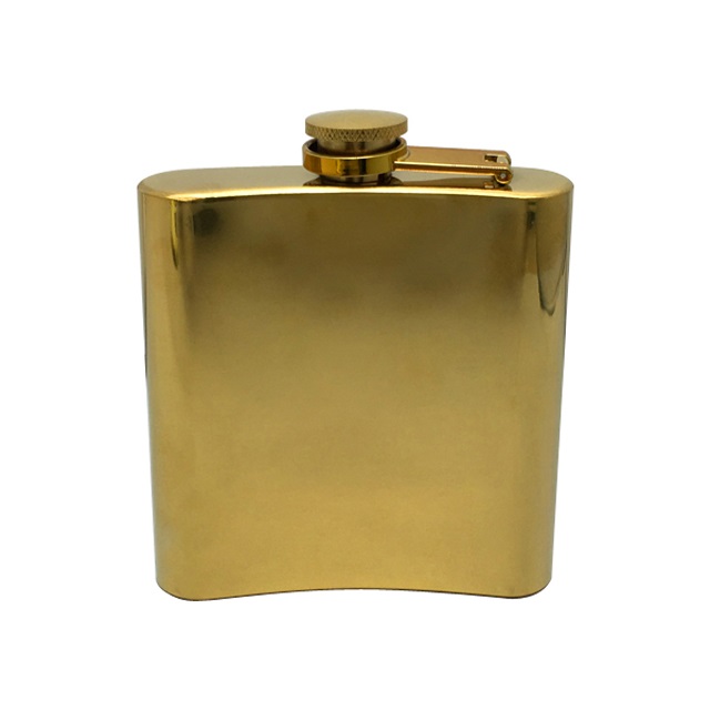 Gold Plated Color Hip Flask 6oz 3
