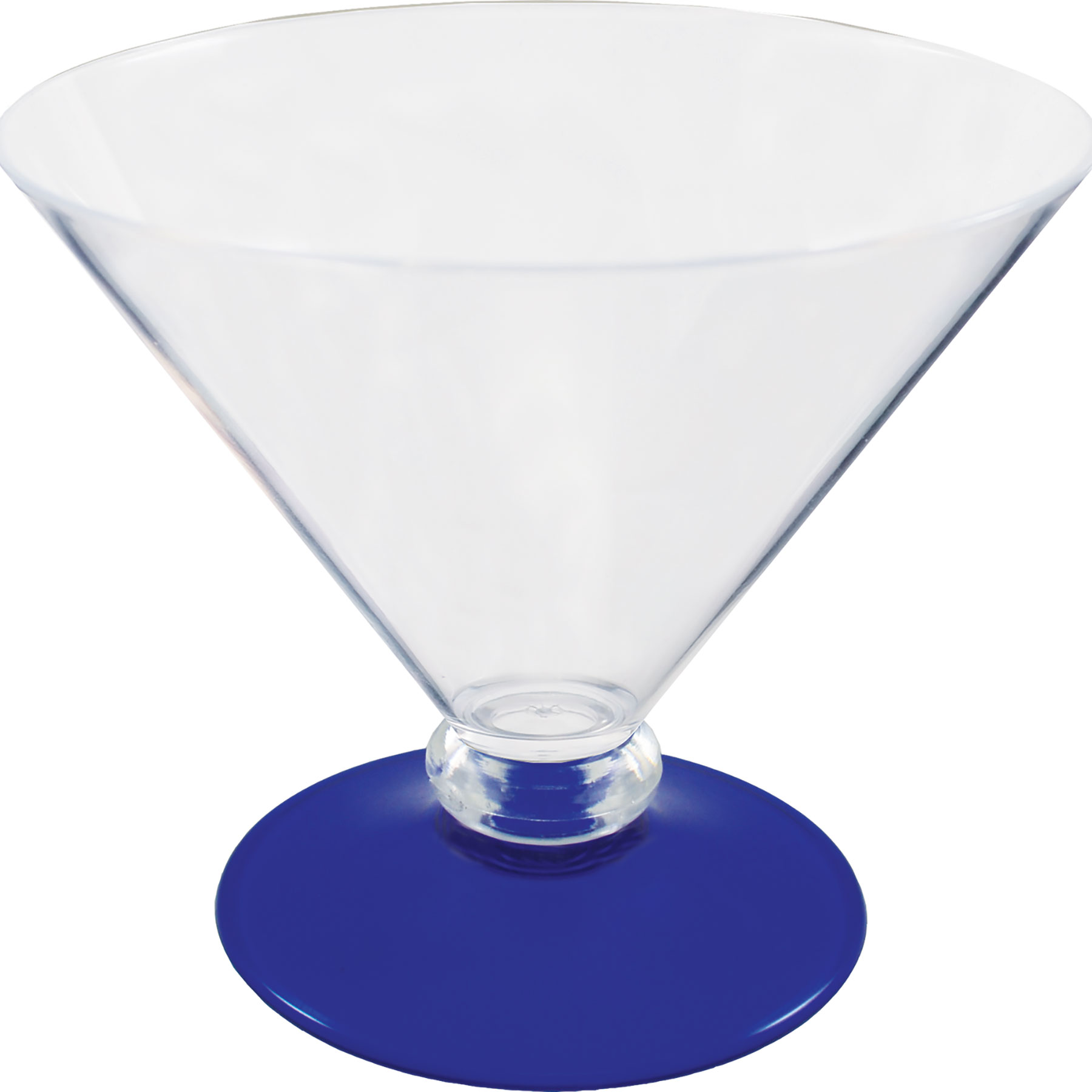 10oz Short Stem Plastic Martini Glass with Your Choice of Base Color