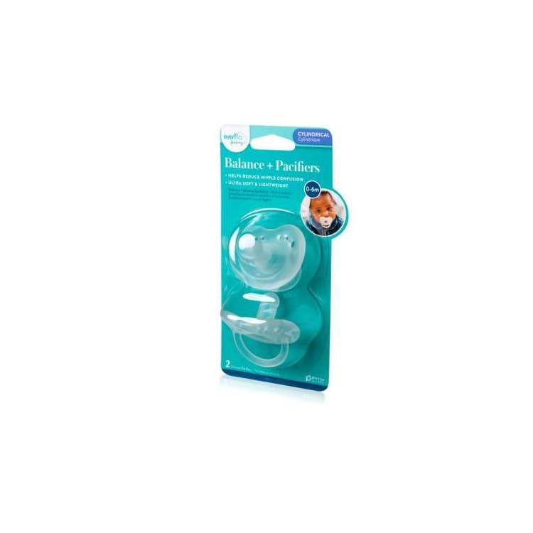 Evenflo Cylindrical Clear Pacifiers 2pk 1