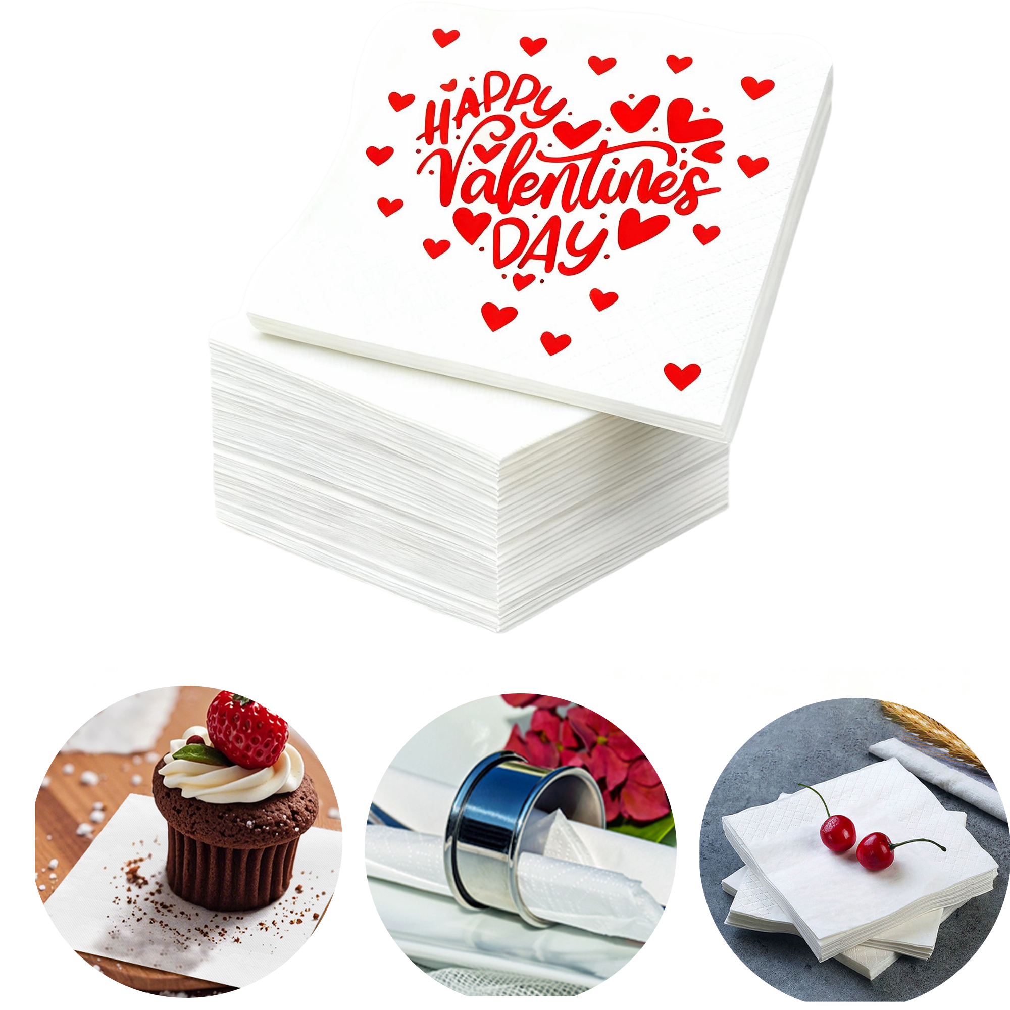 2-Layer Napkins 100 Sheets/Pack 3