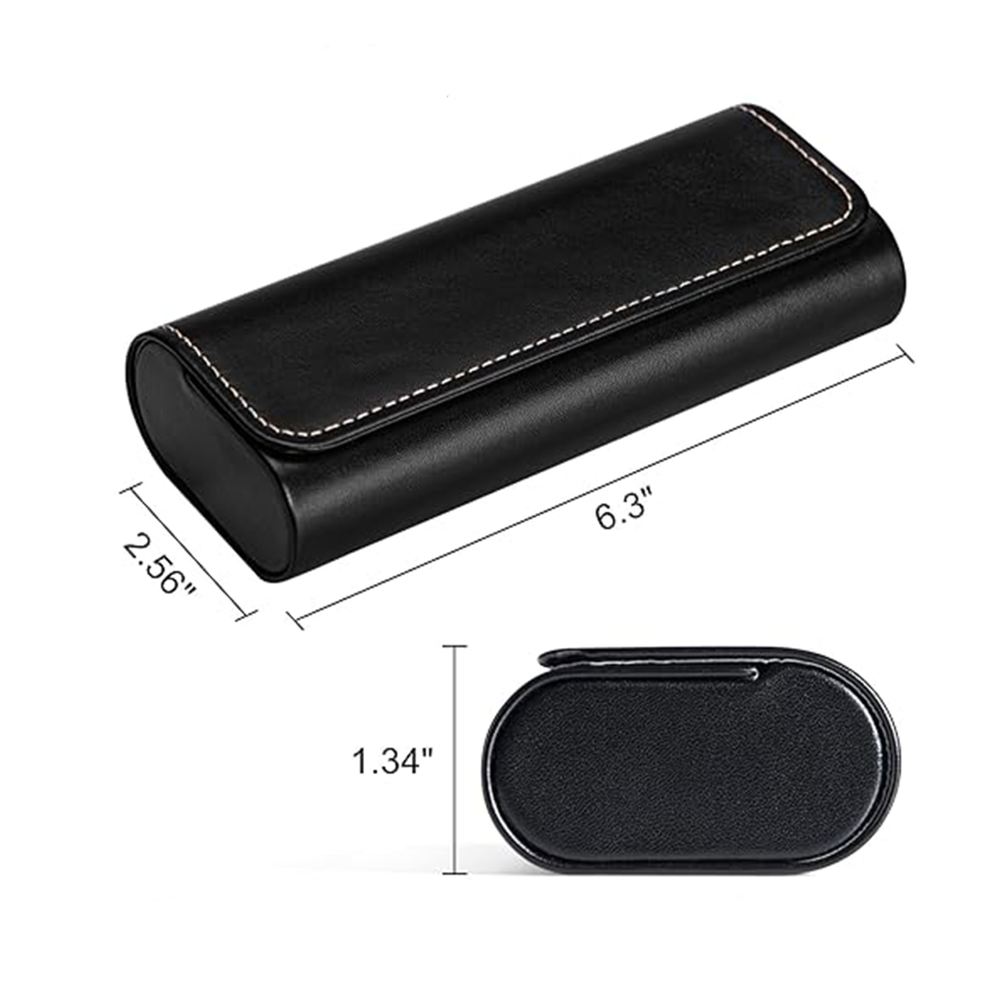 Portable PU Leather Hard Shell Eyeglasses Case 4