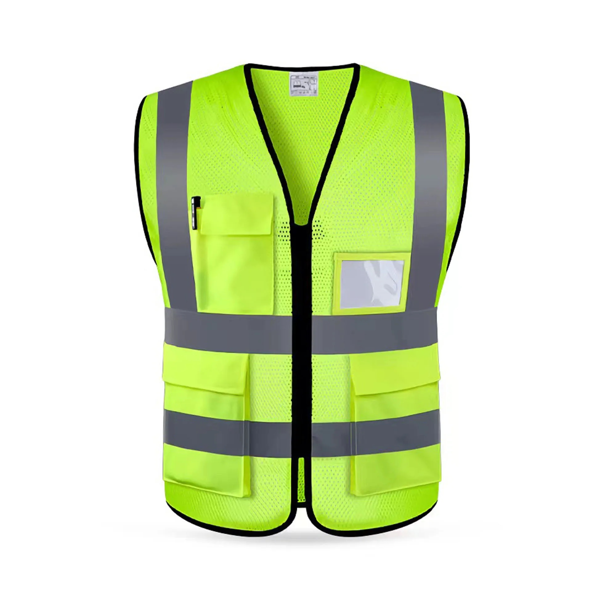Polyester Double Band Reflective Safety Transparent Pocket V 7