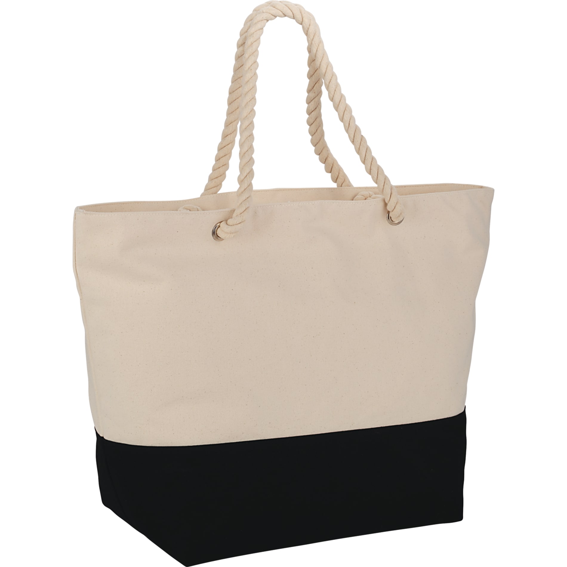 Zippered 12oz Cotton Canvas Rope Tote 19