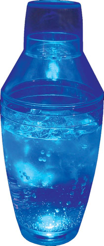 8oz Single Light 3 Piece Martini Top Plastic Cocktail Shaker 2