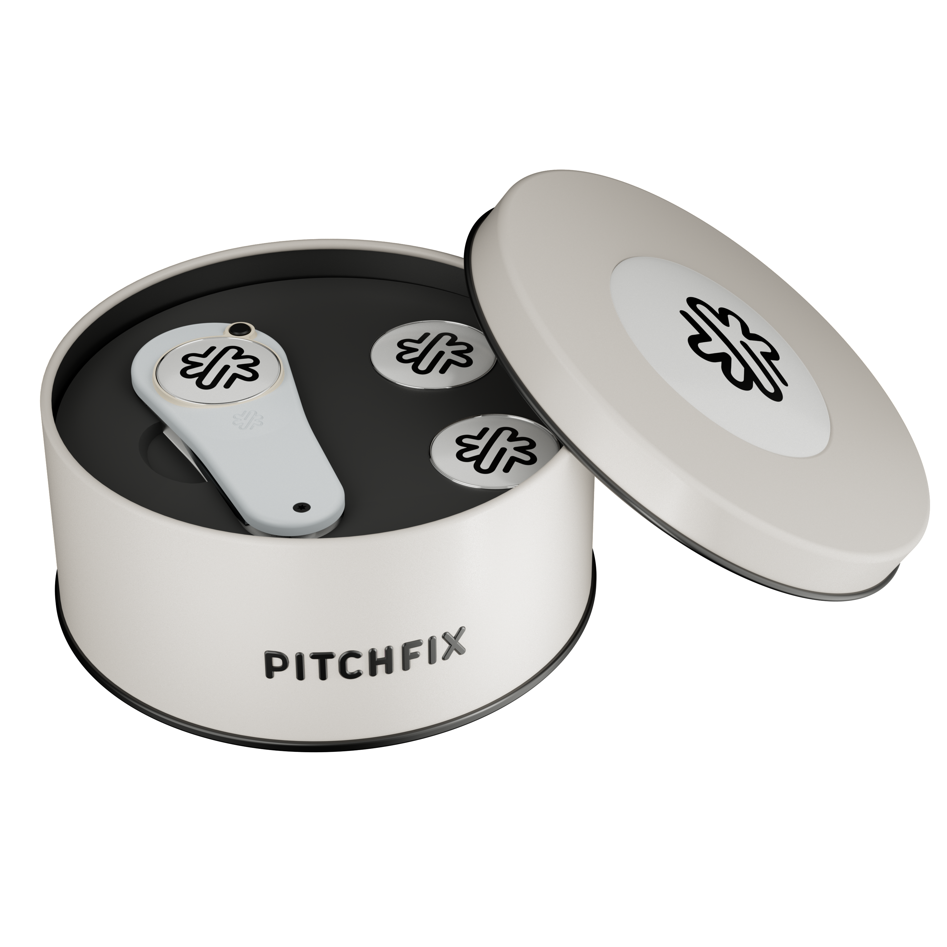 Pitchfix Original Golf Divot Tool in Round Tin with Two Extra Ball Markers 4