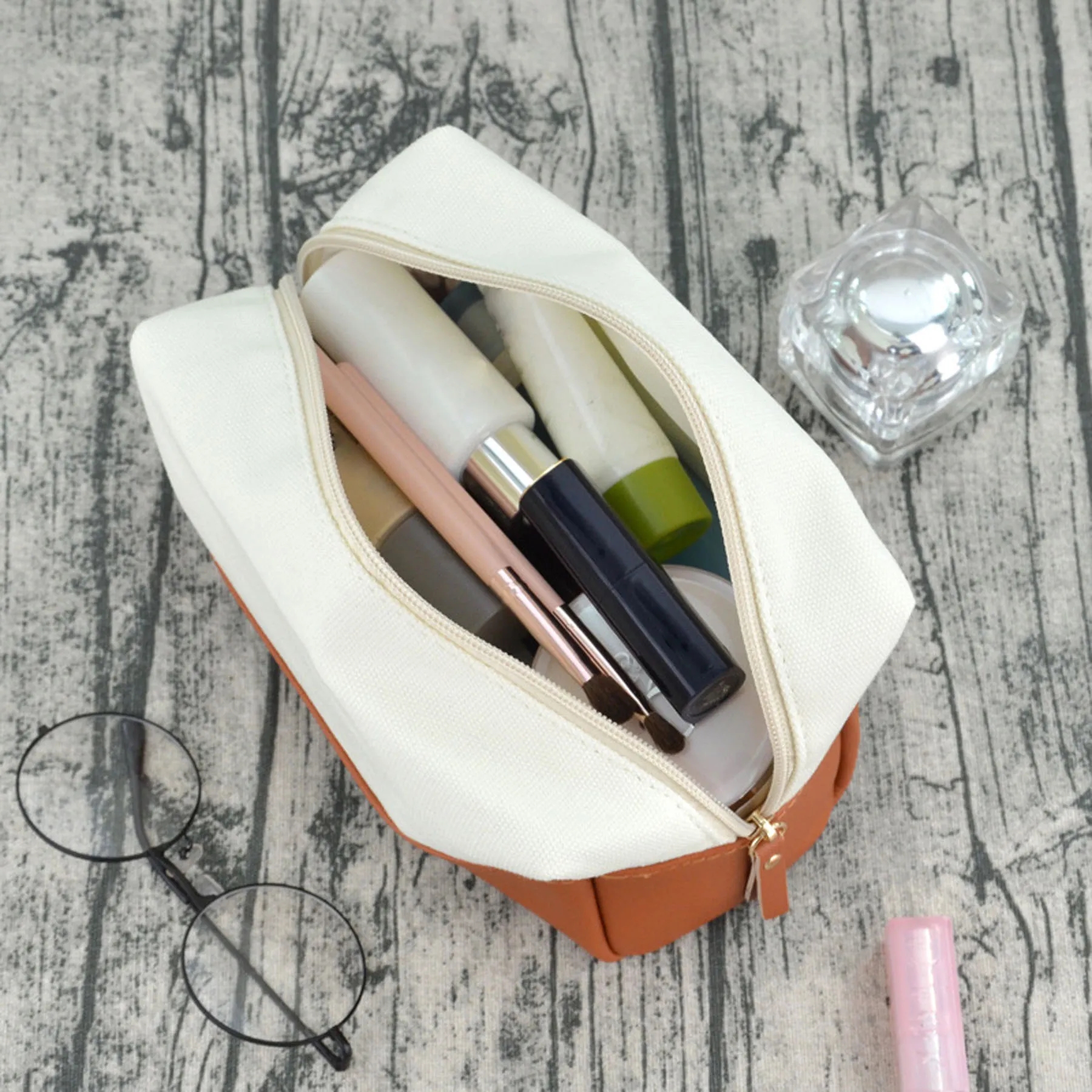 Canvas Patchwork Cosmetic Bag 2