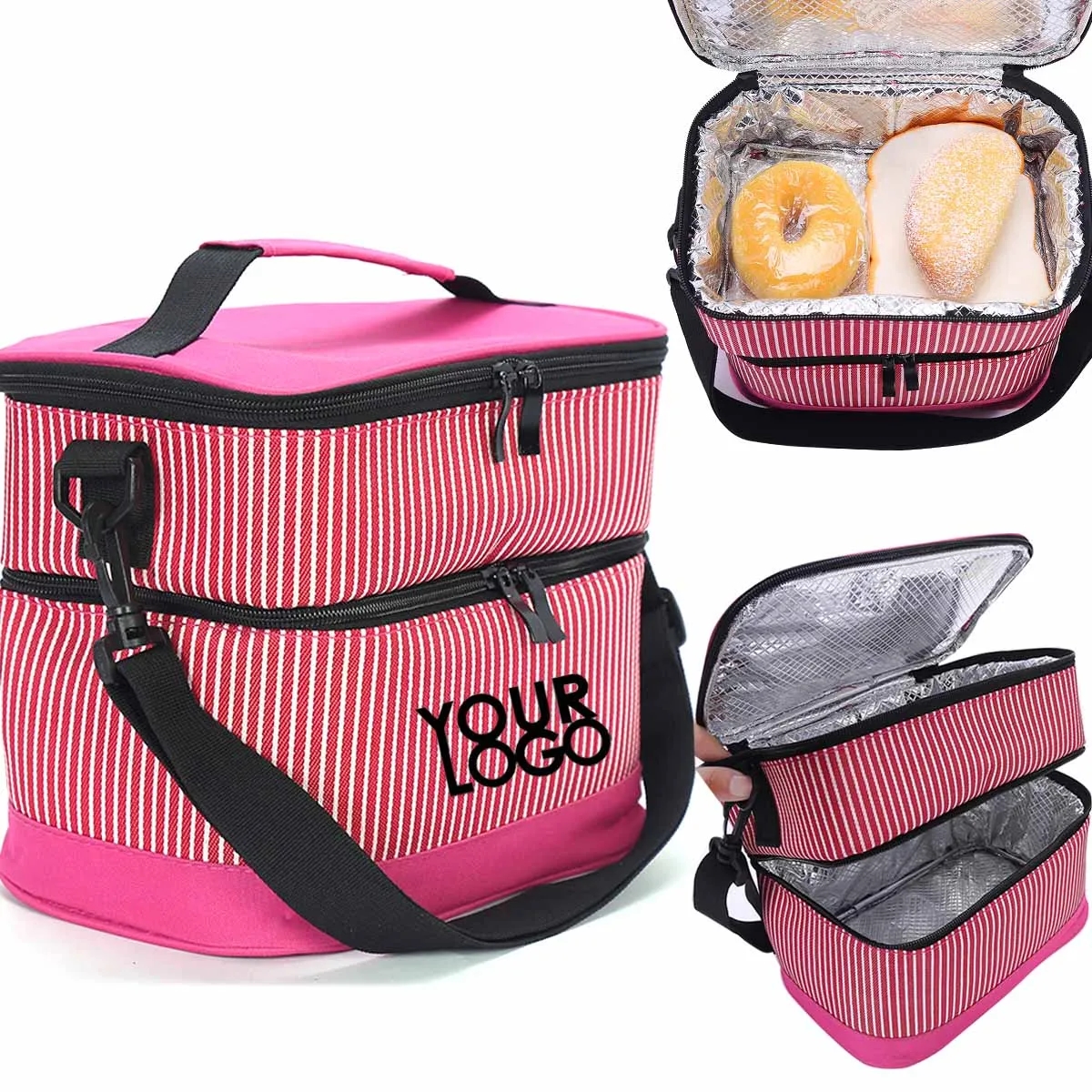2 Layer Insulated Lunch Thermal Cooler Bag Grocery Tote Bag 4