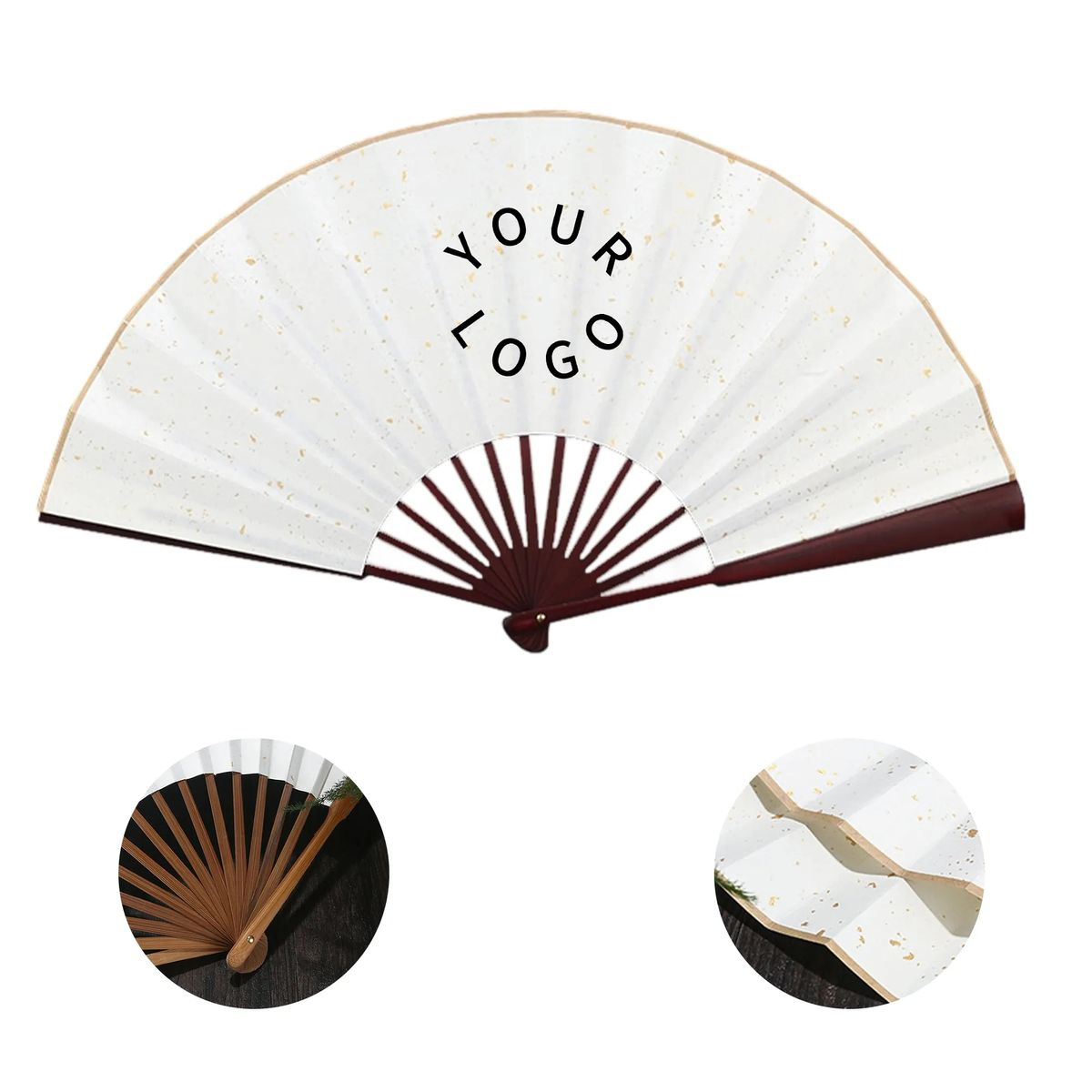 Lightweight Bamboo Style Folding Fan for Summer Use 2