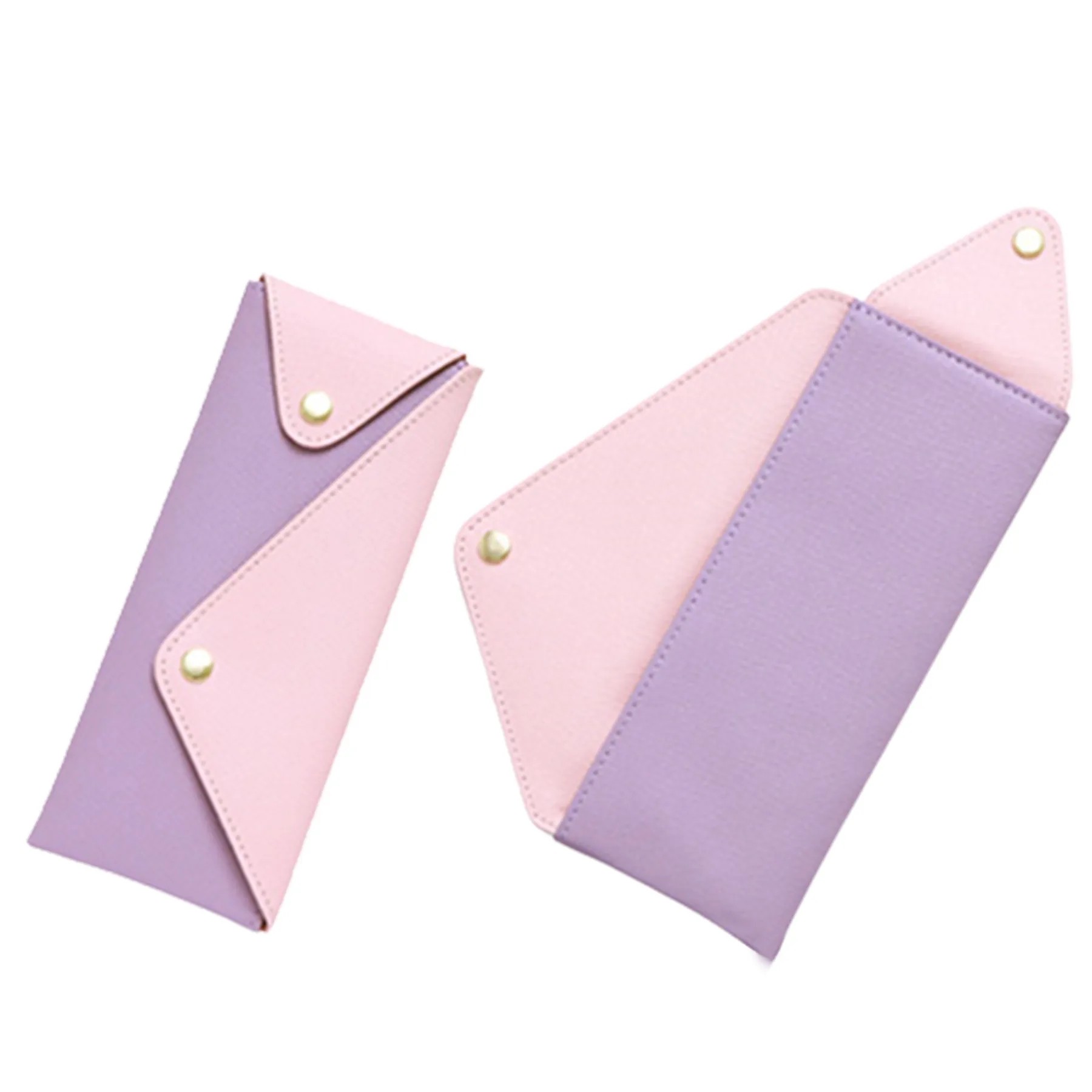 Pu Leather Pencil Bag W/Snap-Fastener Lock 4