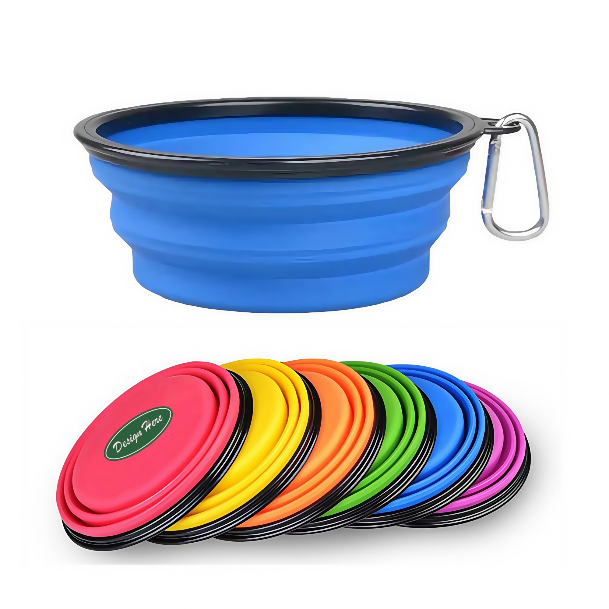 12 OZ Collapsible Dog Bowl with Carabiner 1
