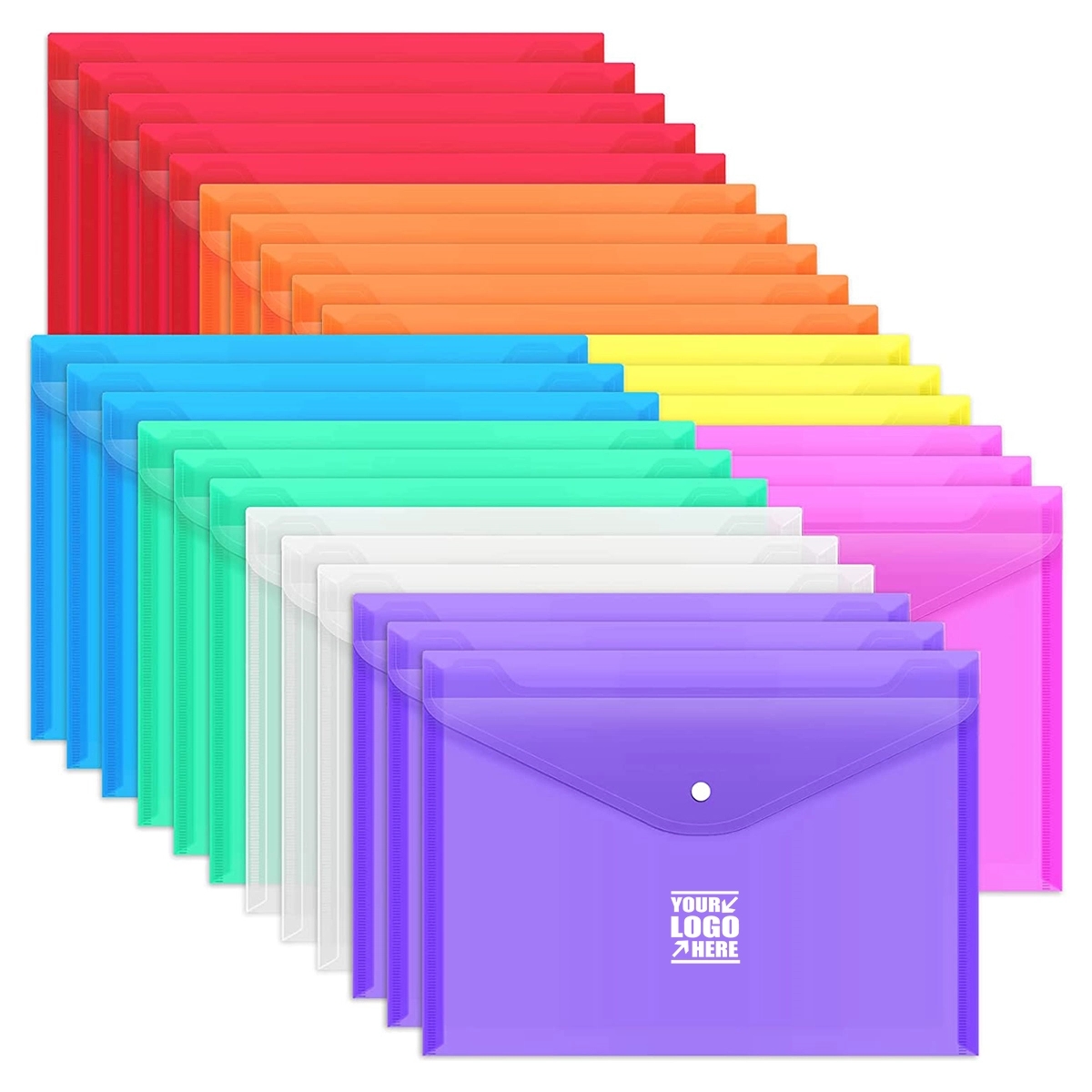 Plastic Document Envelopes Clear File Bags With Button 4