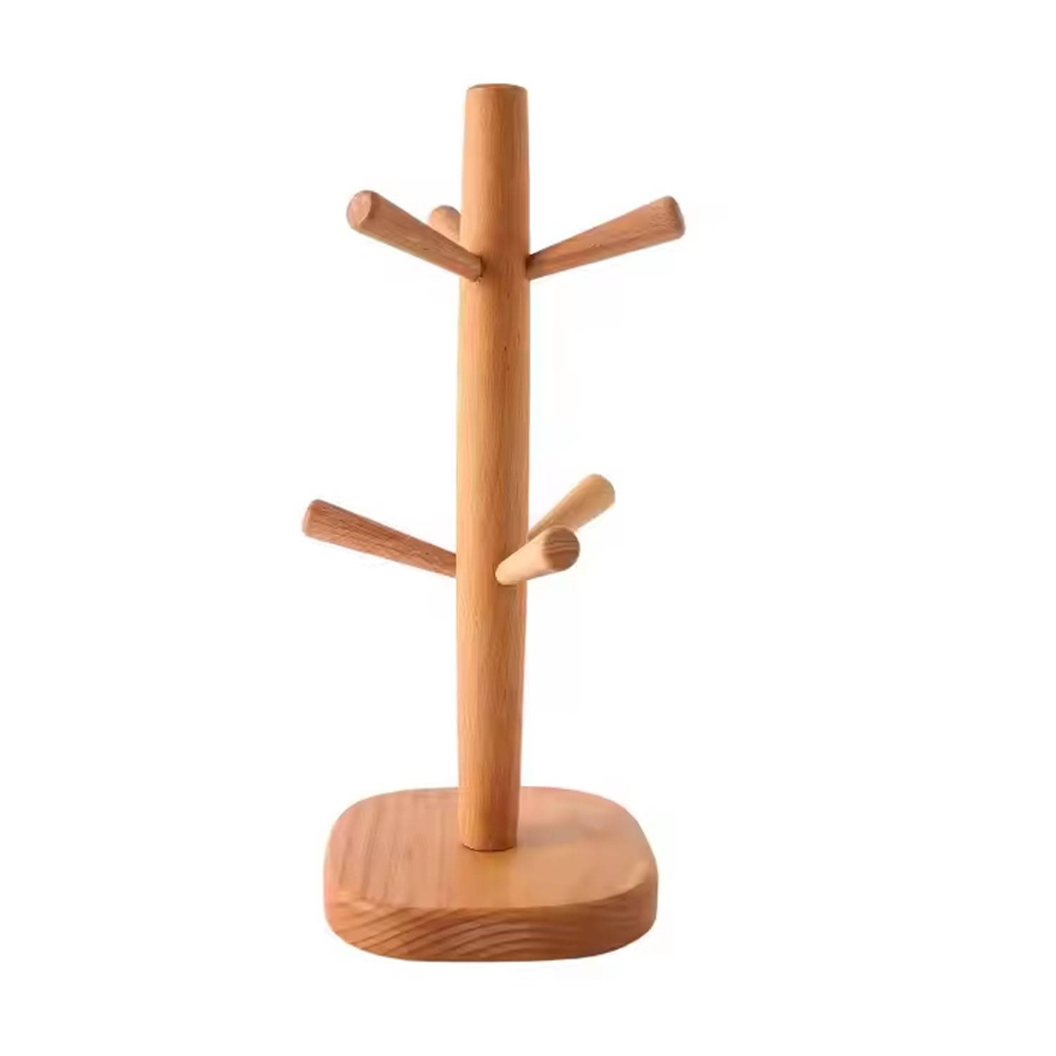 Wooden Tree Mug Holder w/ 6 Hooks 2