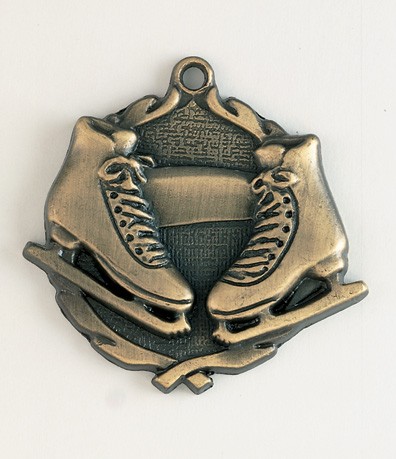Ice Skating Wreath Medal, 1 3/4" 2