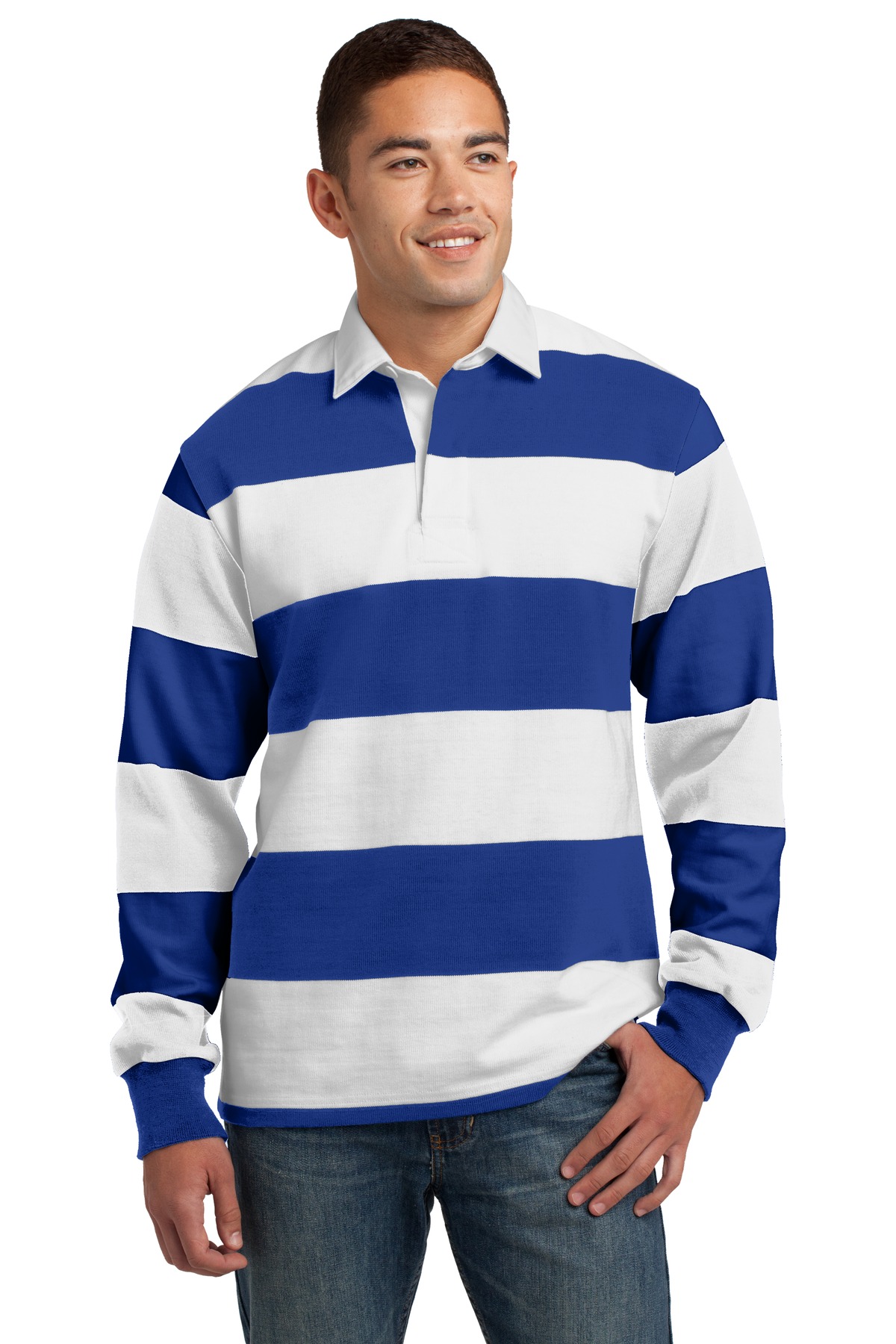 Sport-Tek Classic Long Sleeve Rugby Polo. ST301 39