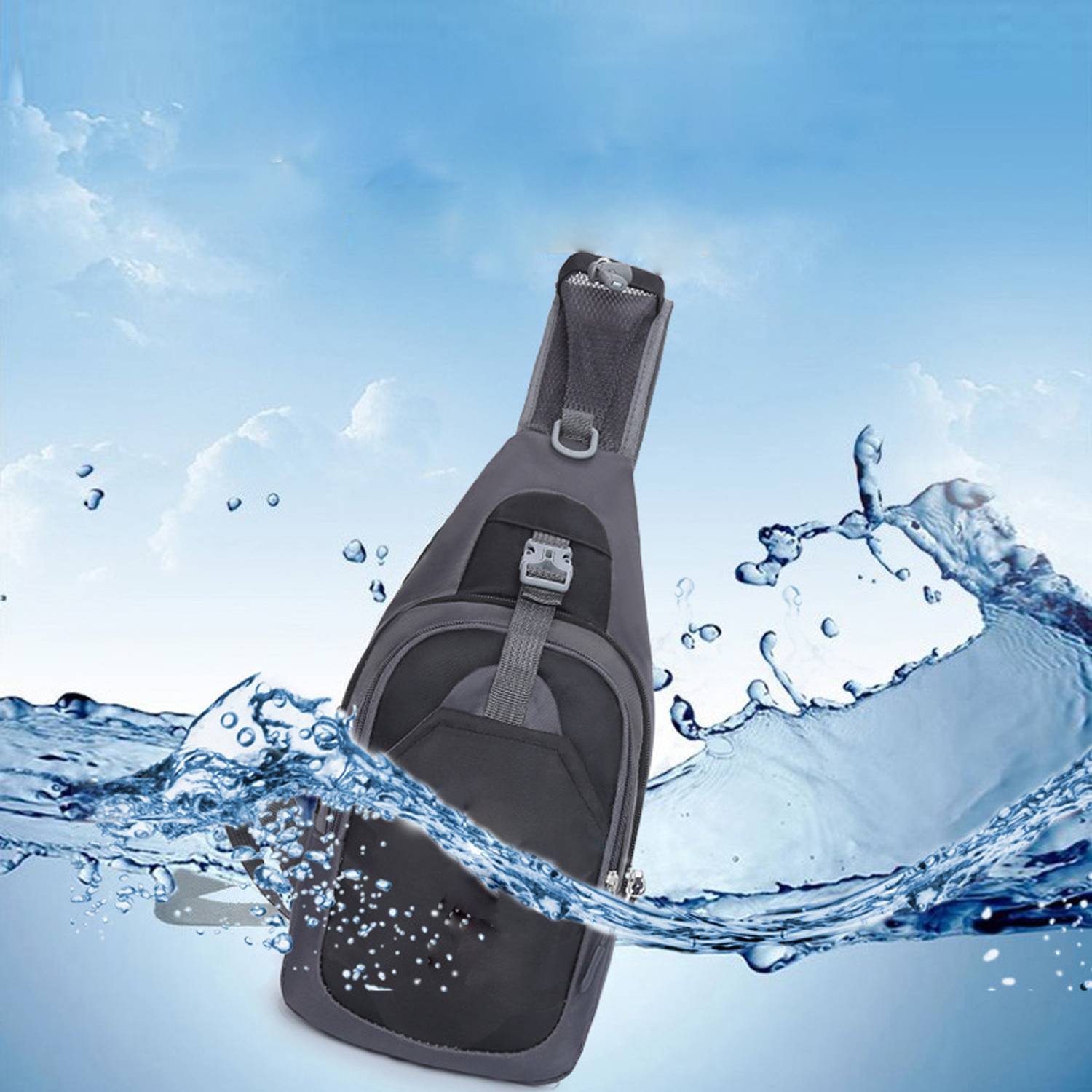 Multi Functional Leisure Sports Splash Proof Men's Chest Bag 2