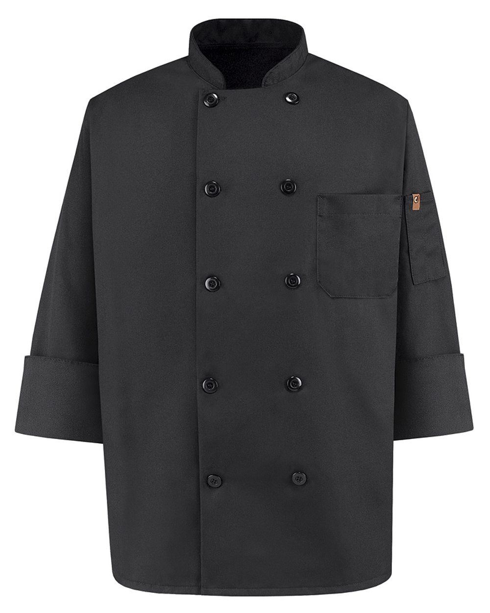 Ten Pearl Button Black Chef Coat