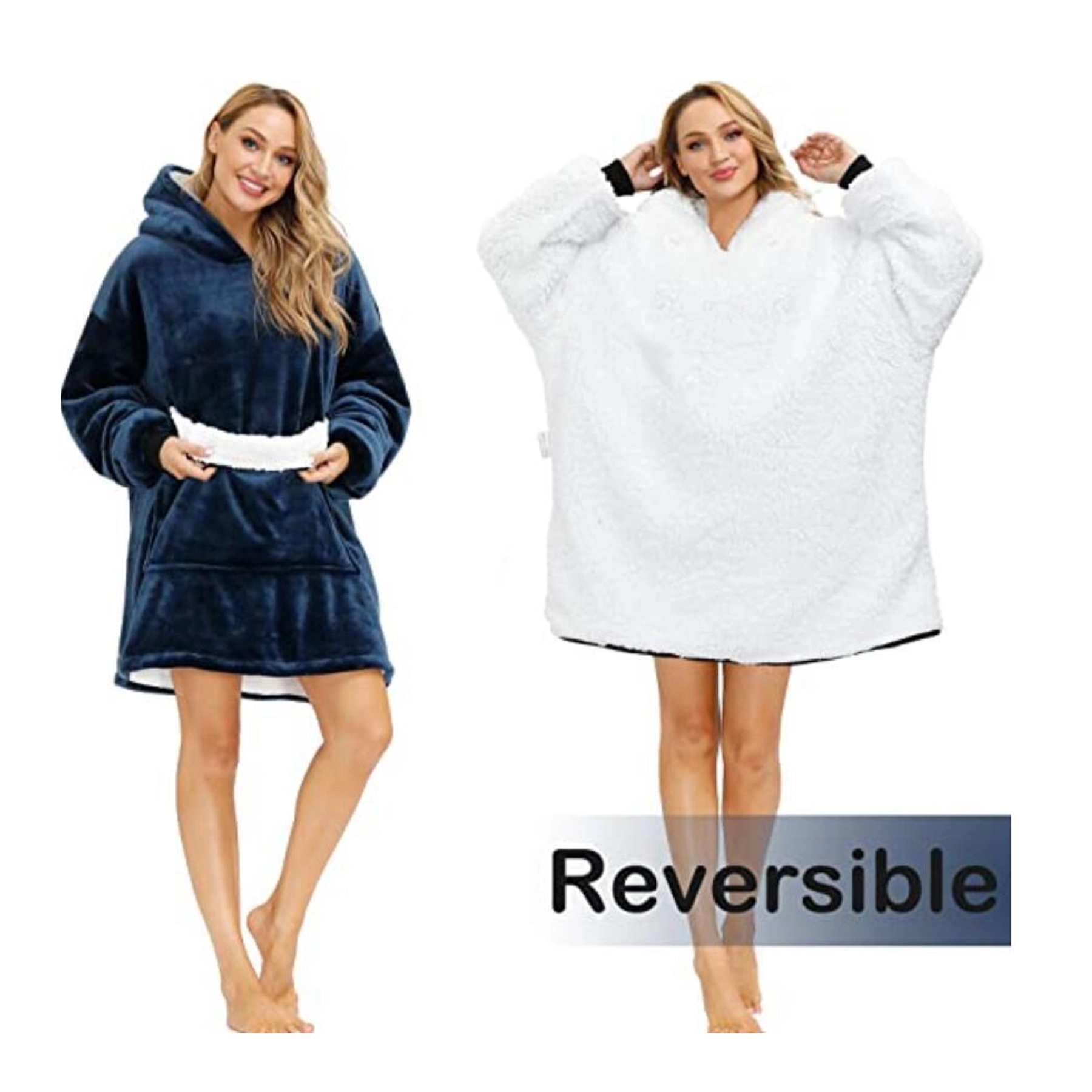 Oversized Microfiber & Sherpa Wearable Blanket 2