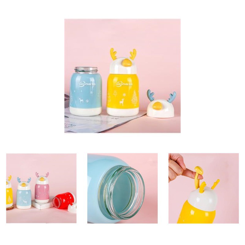 Elk Cartoon Glass Cup