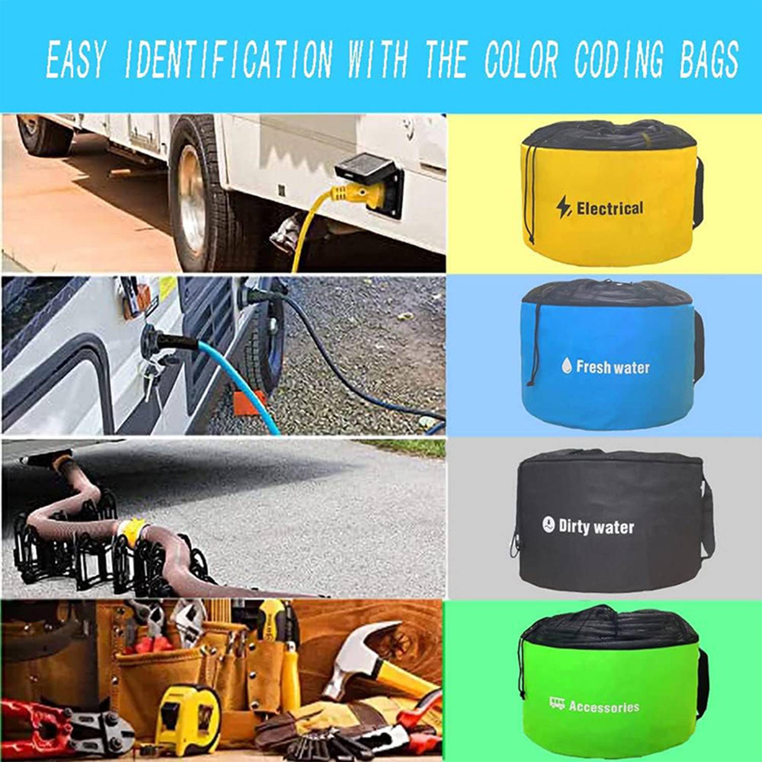 RV Hose And Wire Storage Bag Set 5