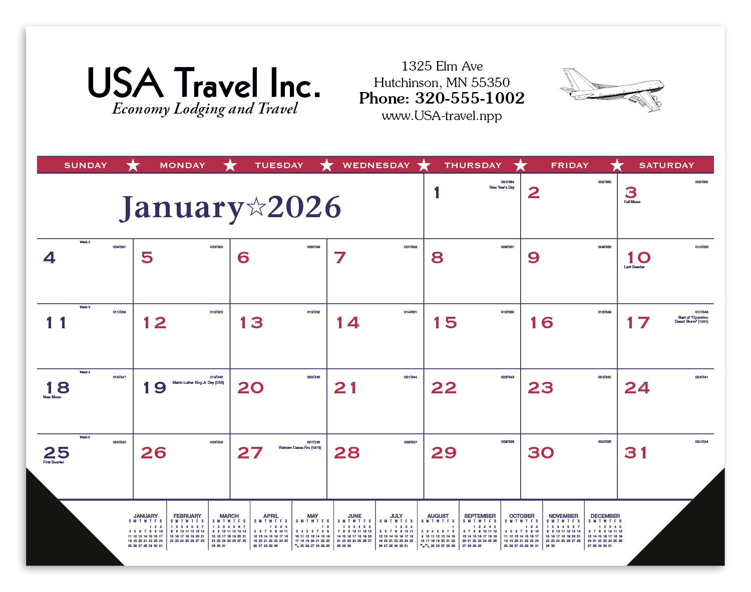 Triumph® Calendars Patriotic Desk Pad with Vinyl Corners 10
