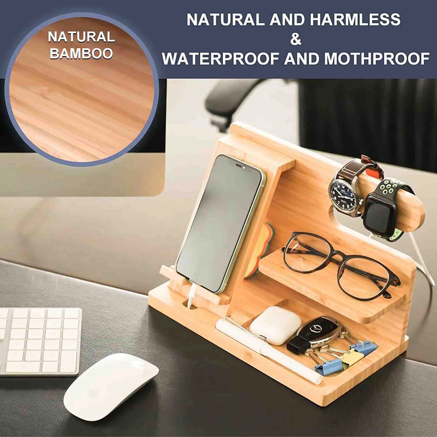 Wood Phone Docking Station Key Holder 19