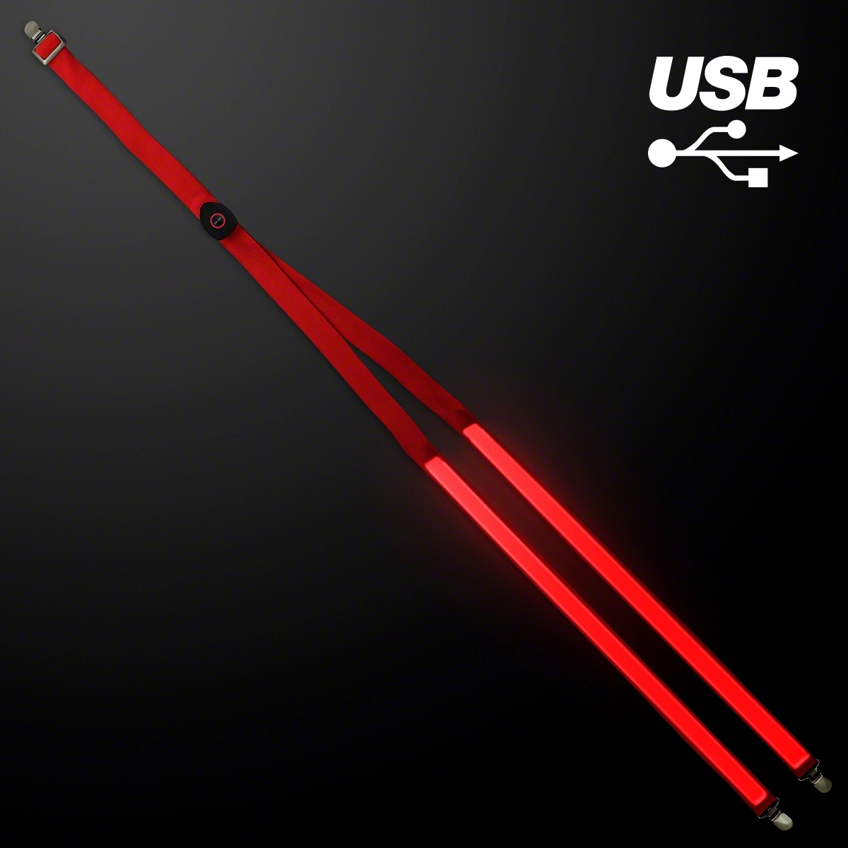Rechargeable Red Light Up Suspenders 4