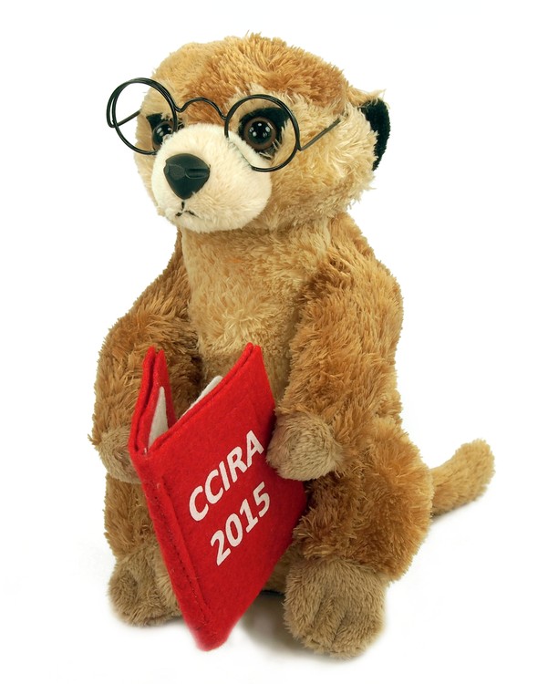 8" Meerkat Book Geek with one color imprint 2
