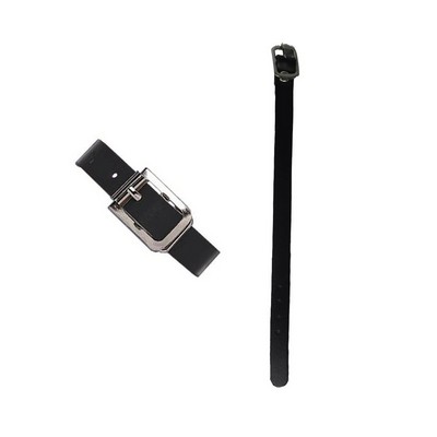 Luggage Tag Leather Strap with Silver Buckle