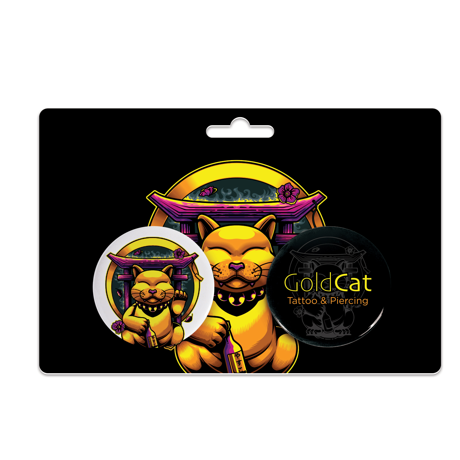Two 1.75" Pin-Back Buttons on Backing Card 2