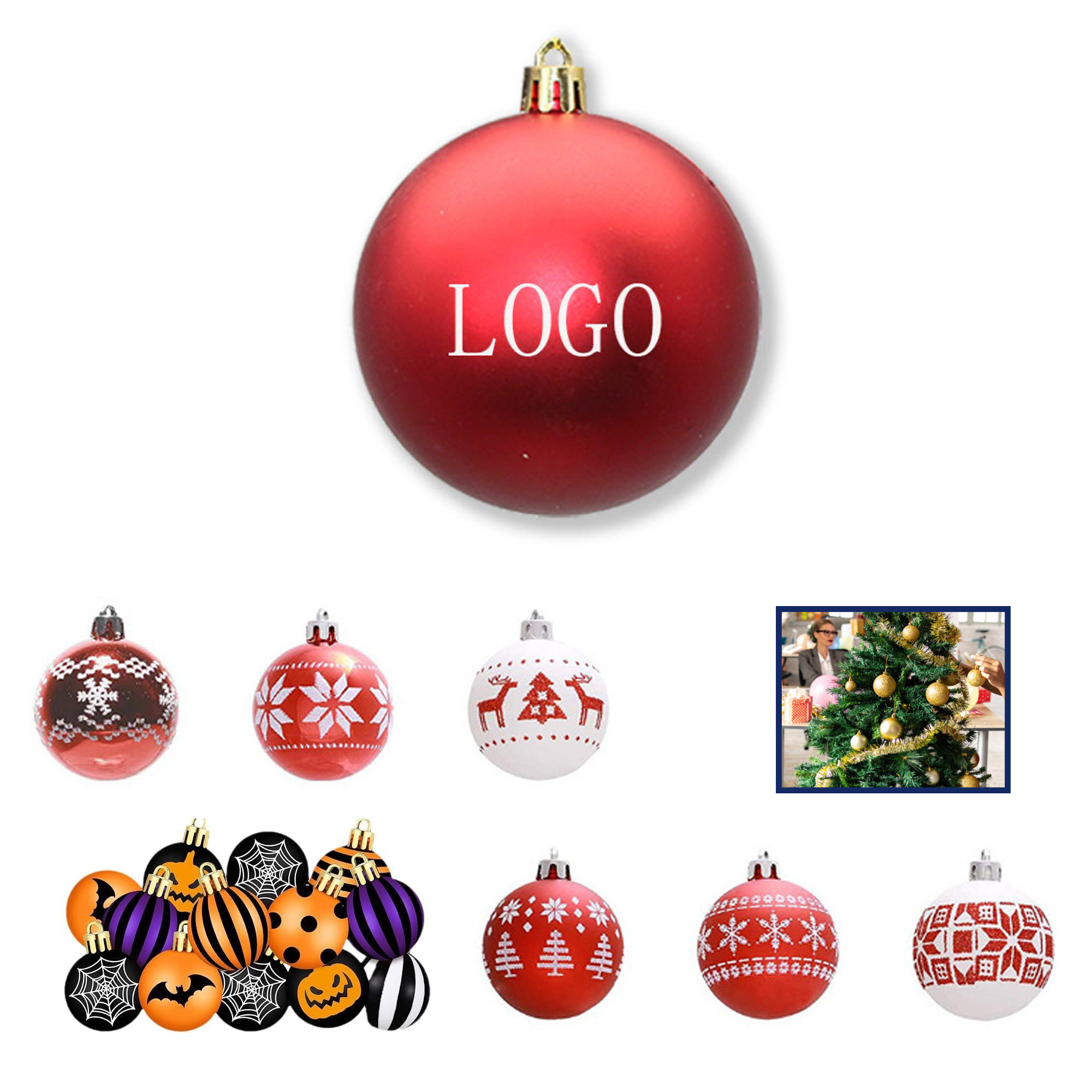 Metallic Coated Christmas Tree Ball Ornaments 3