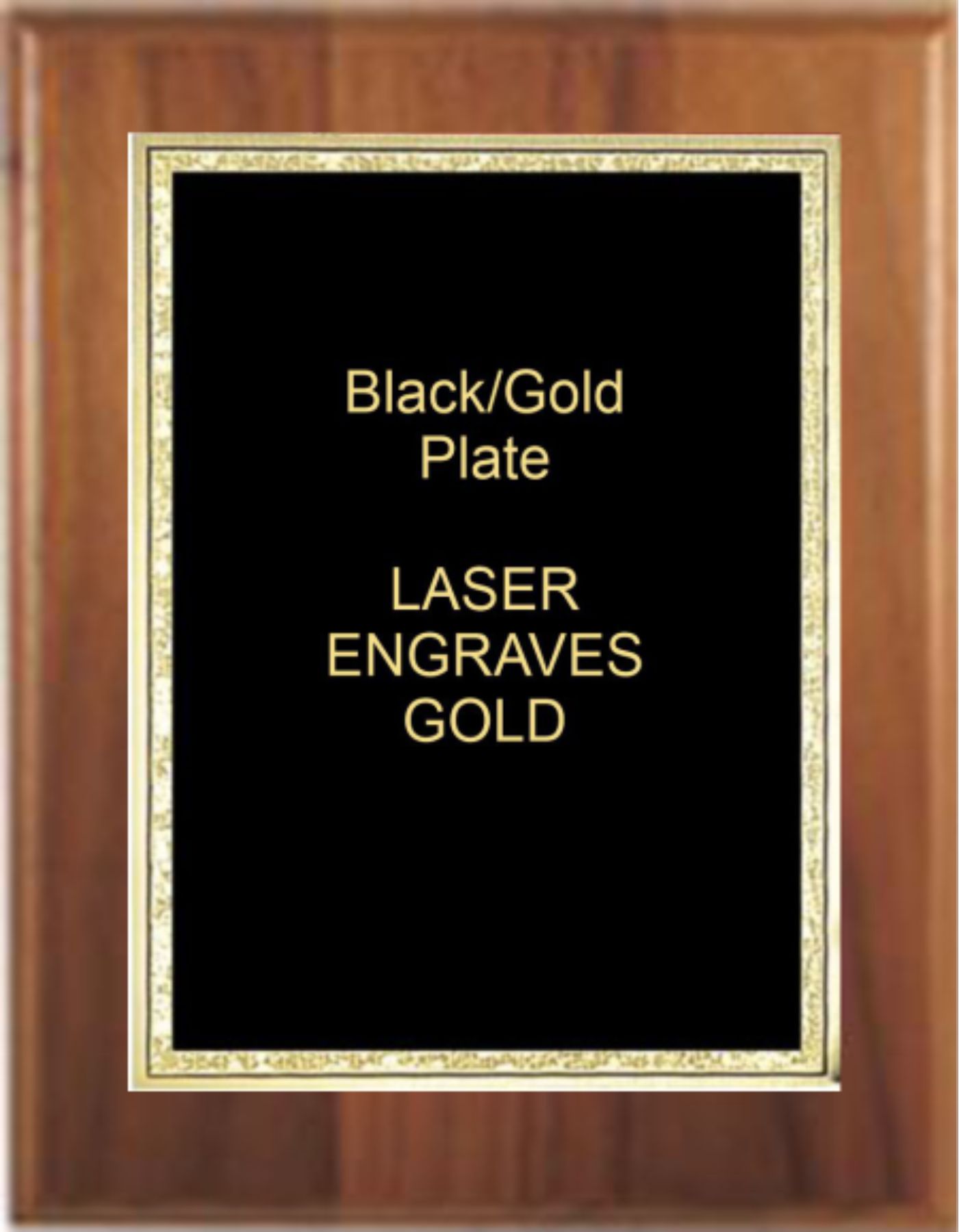 9" x 12" Value Cherry Finish Plaque with a Black Florentine Plate 2