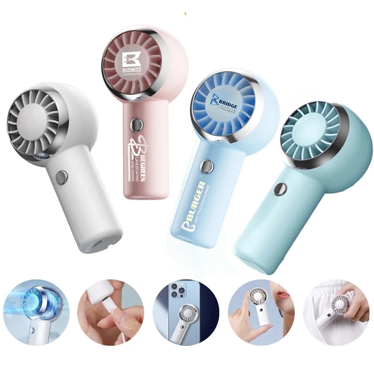 Mini Portable Mute Rechargeable USB Handheld Fan 4
