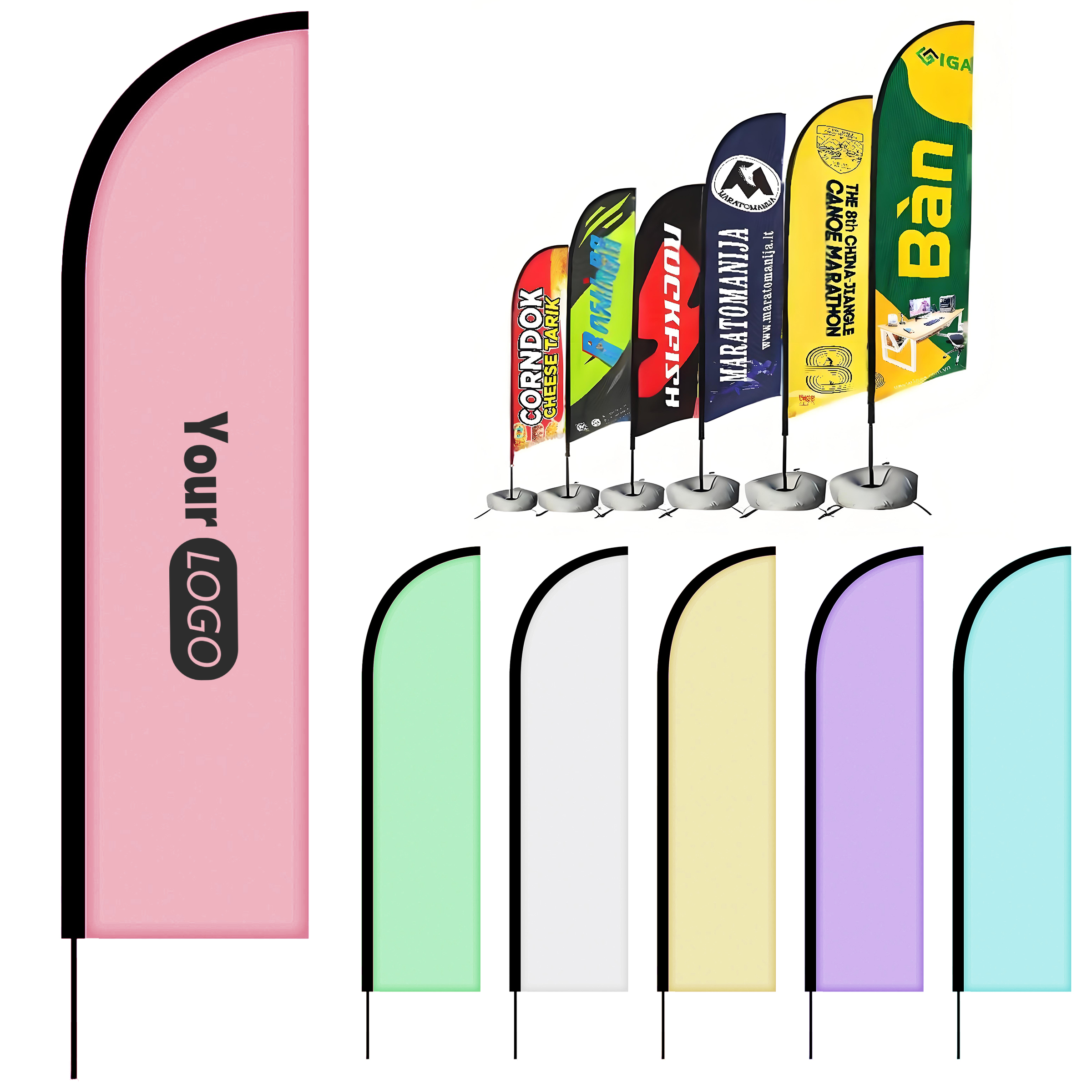 Aluminum Custom 9' Double-Sided Feather Flags 3