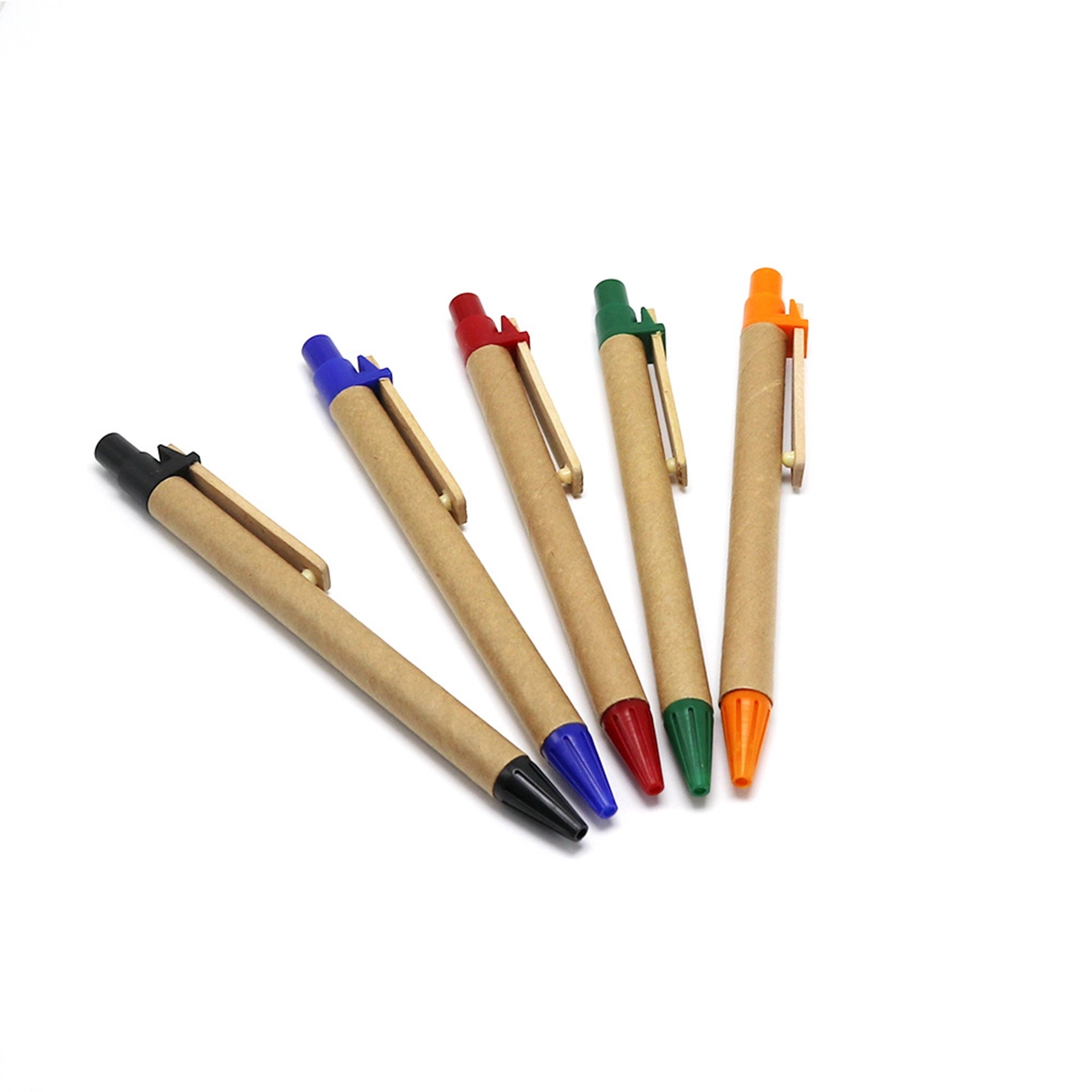 Eco-Friendly Kraft Paper Ballpoint Pen with Bamboo Clip 3