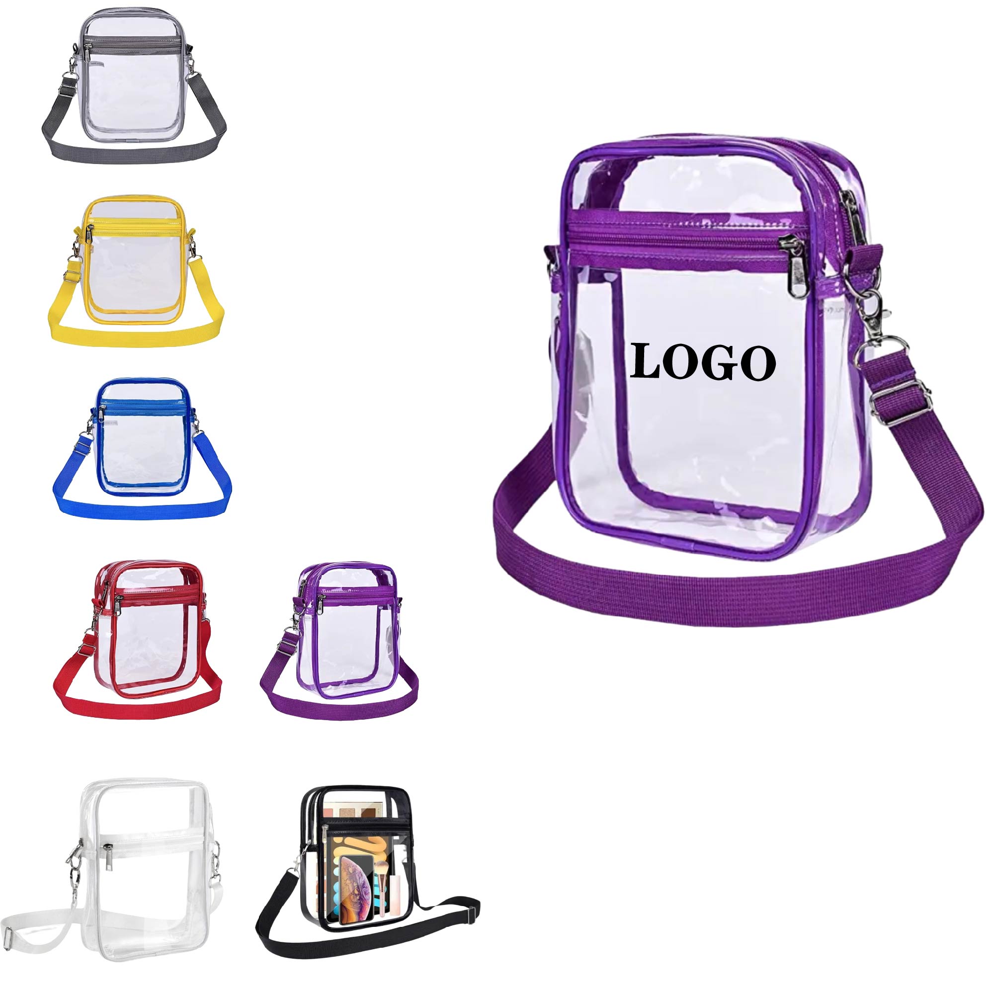 MOQ 10 pcs Clear PVC Crossbody Bag 2