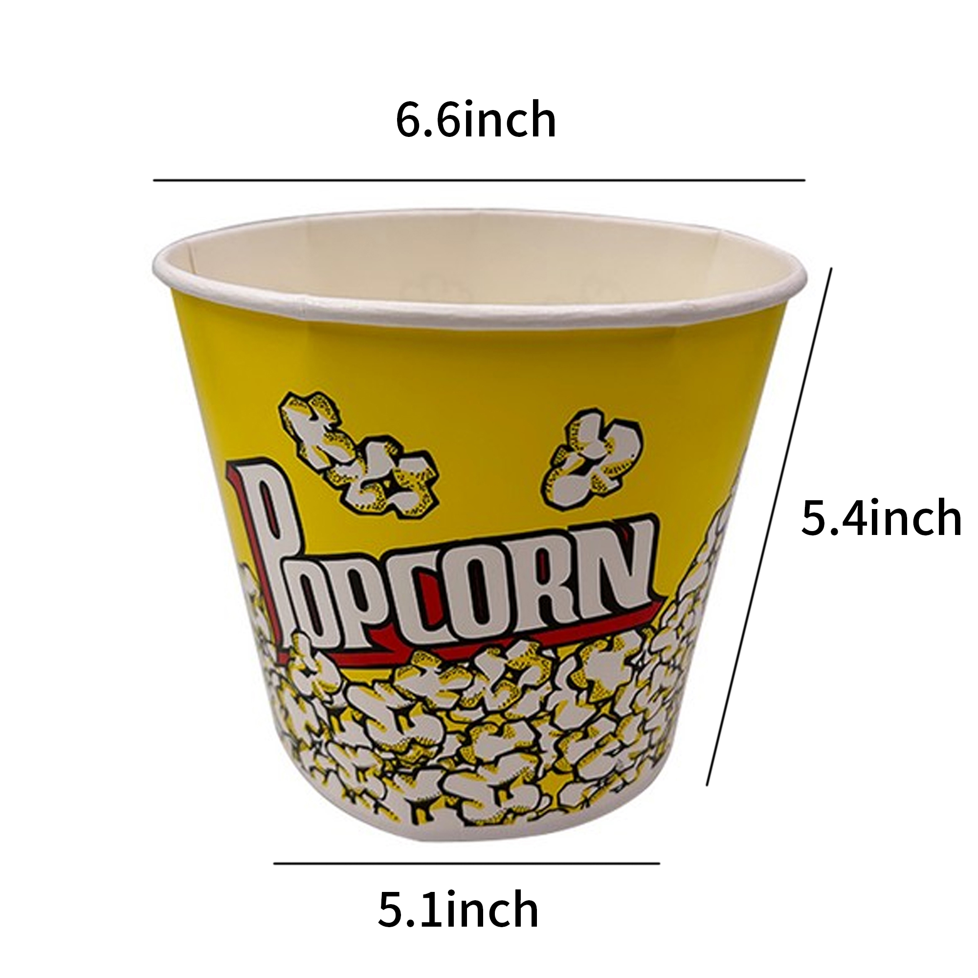 64 OZ Paperboard Popcorn Bucket Grease Resistant 3