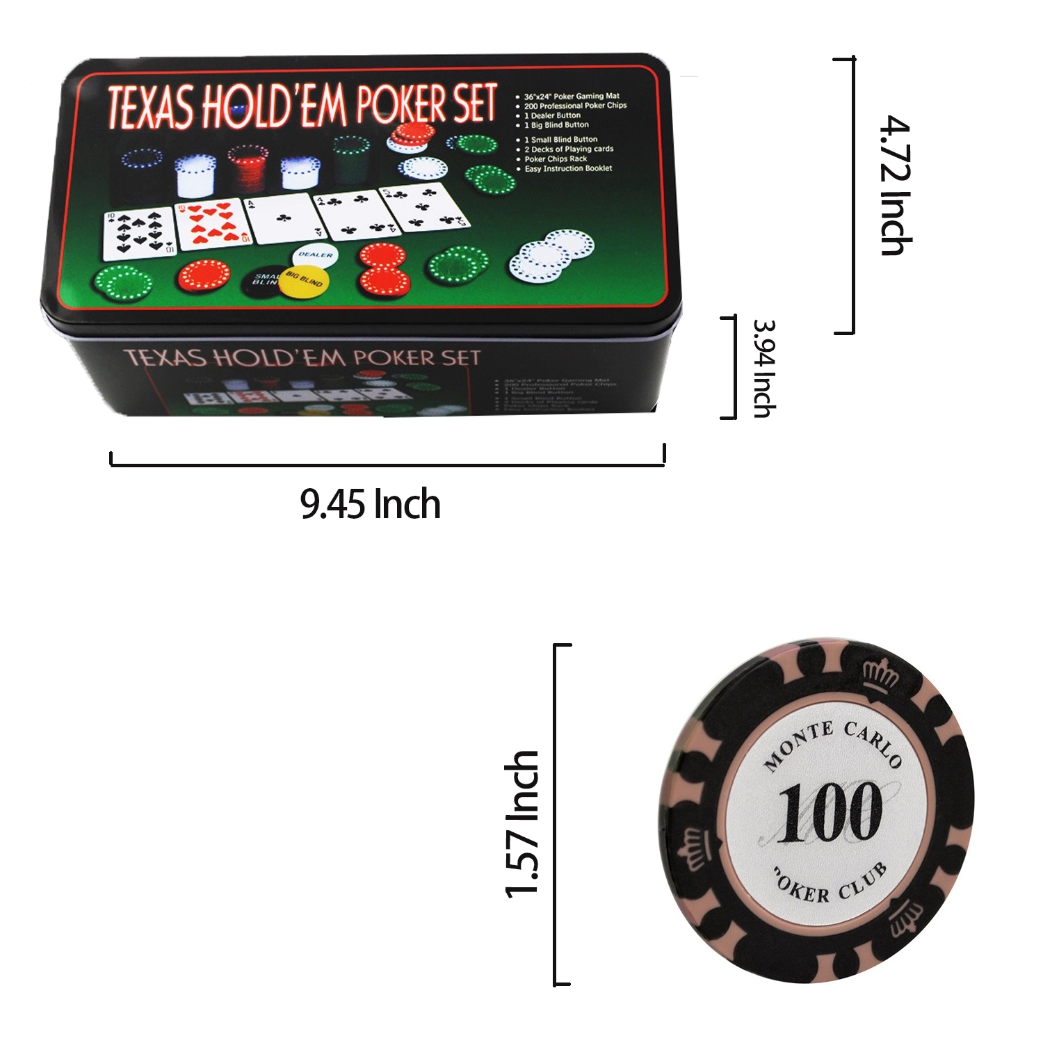 200 Pcs Poker Chips Sets With Box 2
