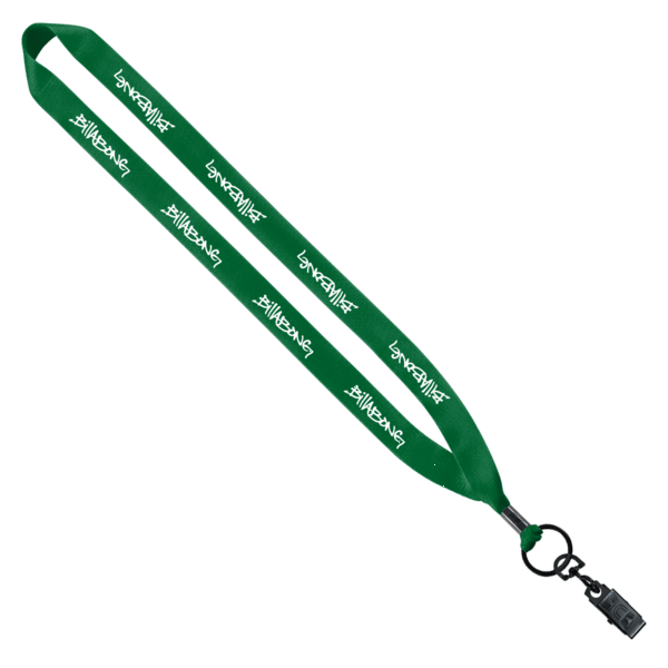 3/4" Polyester Lanyard with Metal Crimp & Bulldog Clip 47