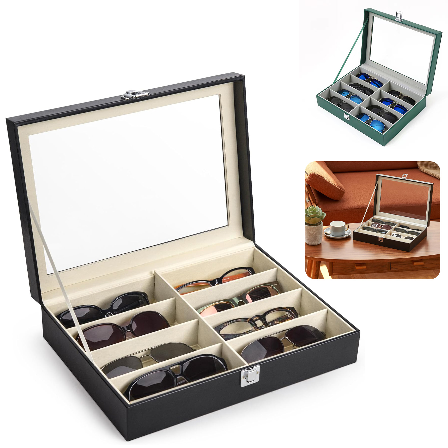 PU Leather Sunglasses Organizer 4