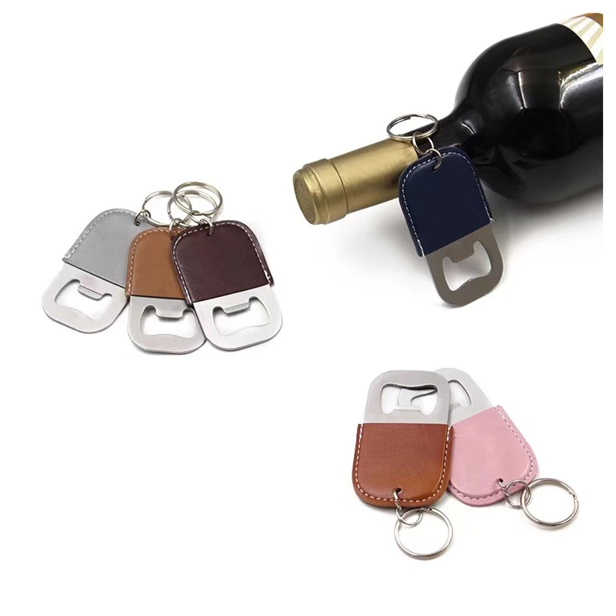 Stylish PU Leather Keychain Beer Opener 5
