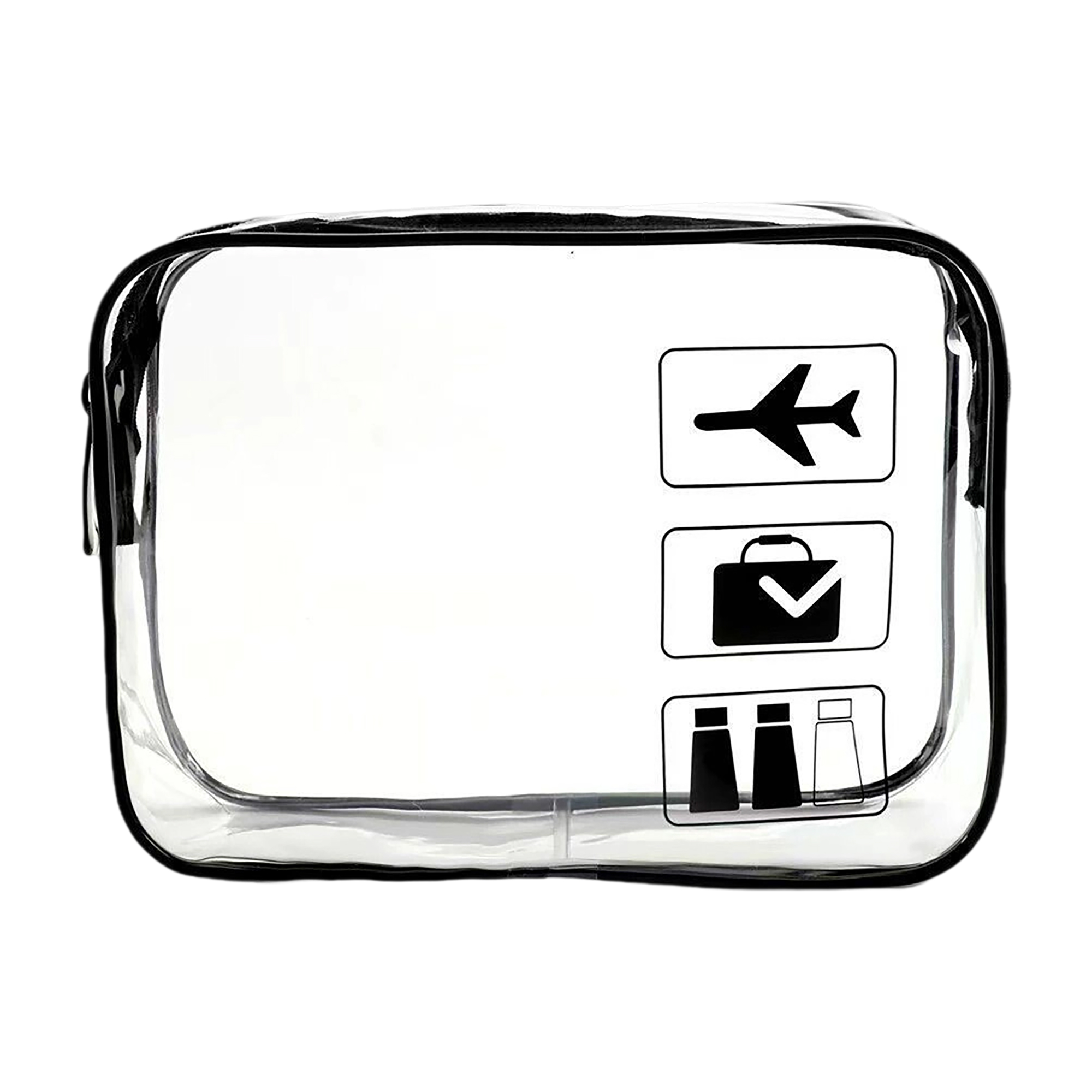 PVC Transparent Cosmetic Bag With Zipper Closure 7.1" Length 4