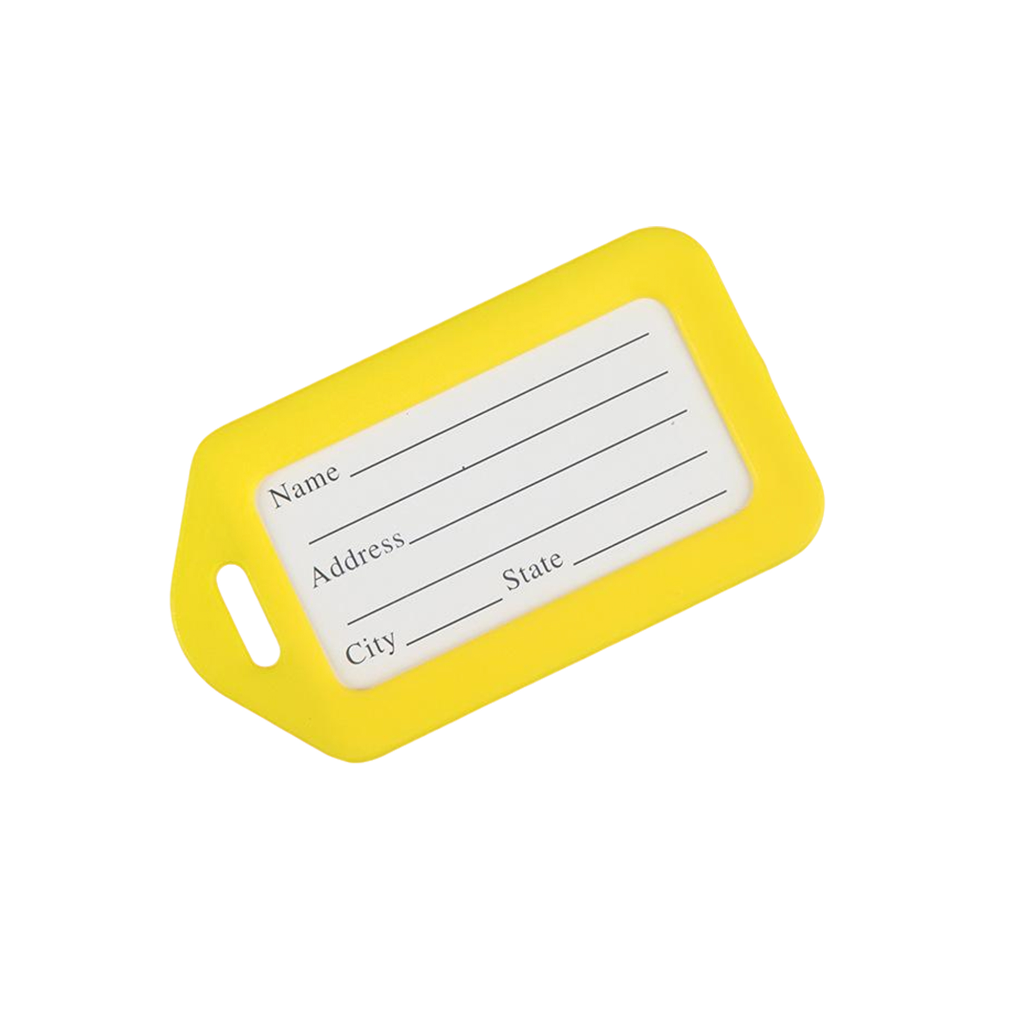 Rigid Plastic Luggage Tag With Steel Cable 3.4 x 2 3