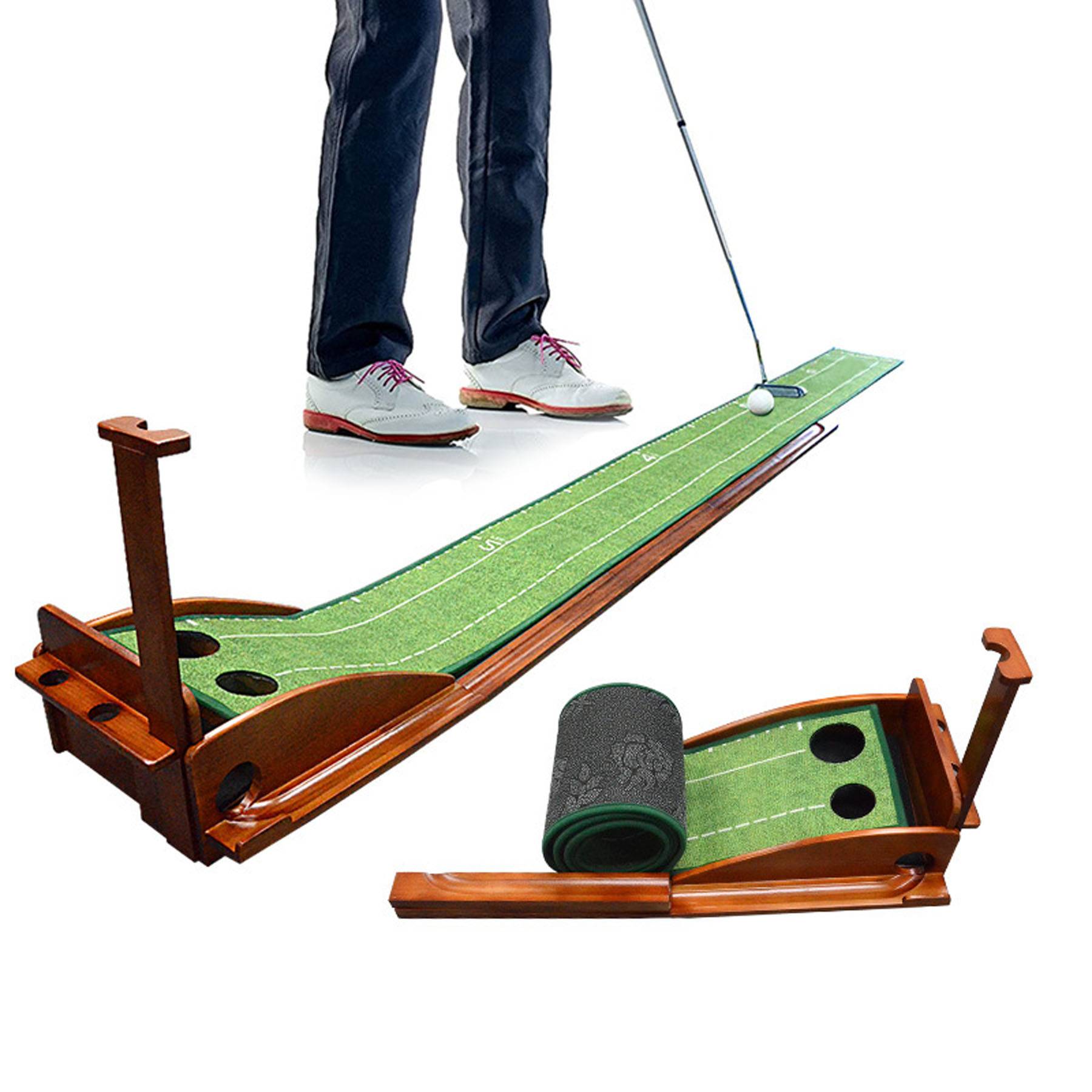 Golf crystal velvet wooden putter practice mat 4