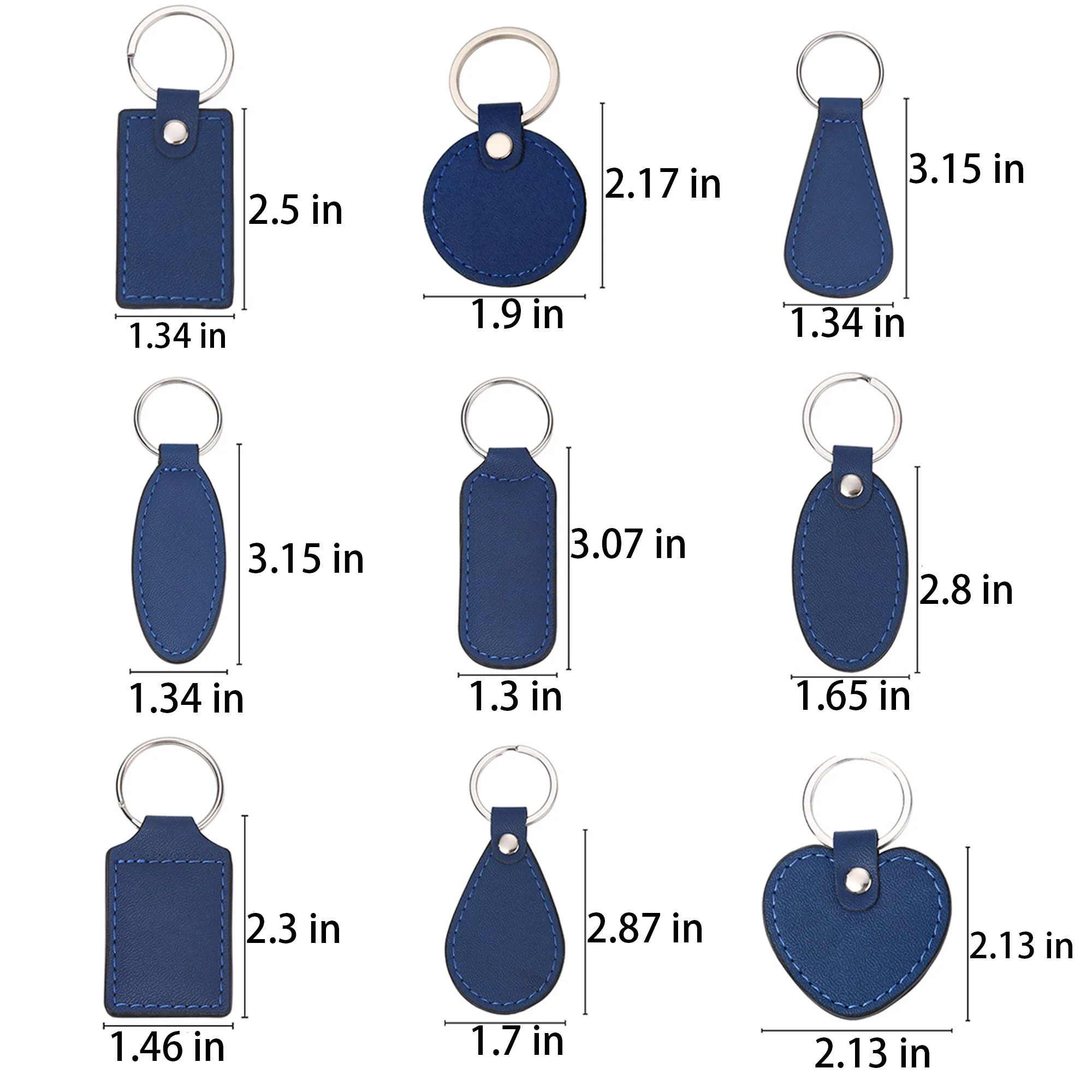 MOQ50 PU Leather Double-Sided Keychain 2